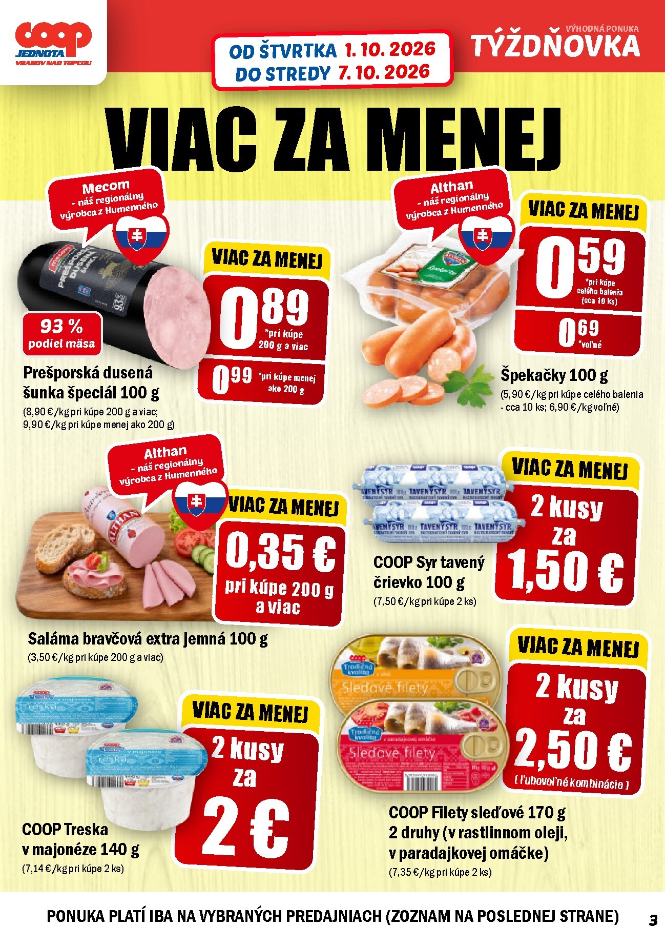 coop-jednota - Aktuálny COOP Jednota - Vranov nad Topľou leták od štvrtka, 01.10.2026 do stredy, 07.10.2026 - page: 3