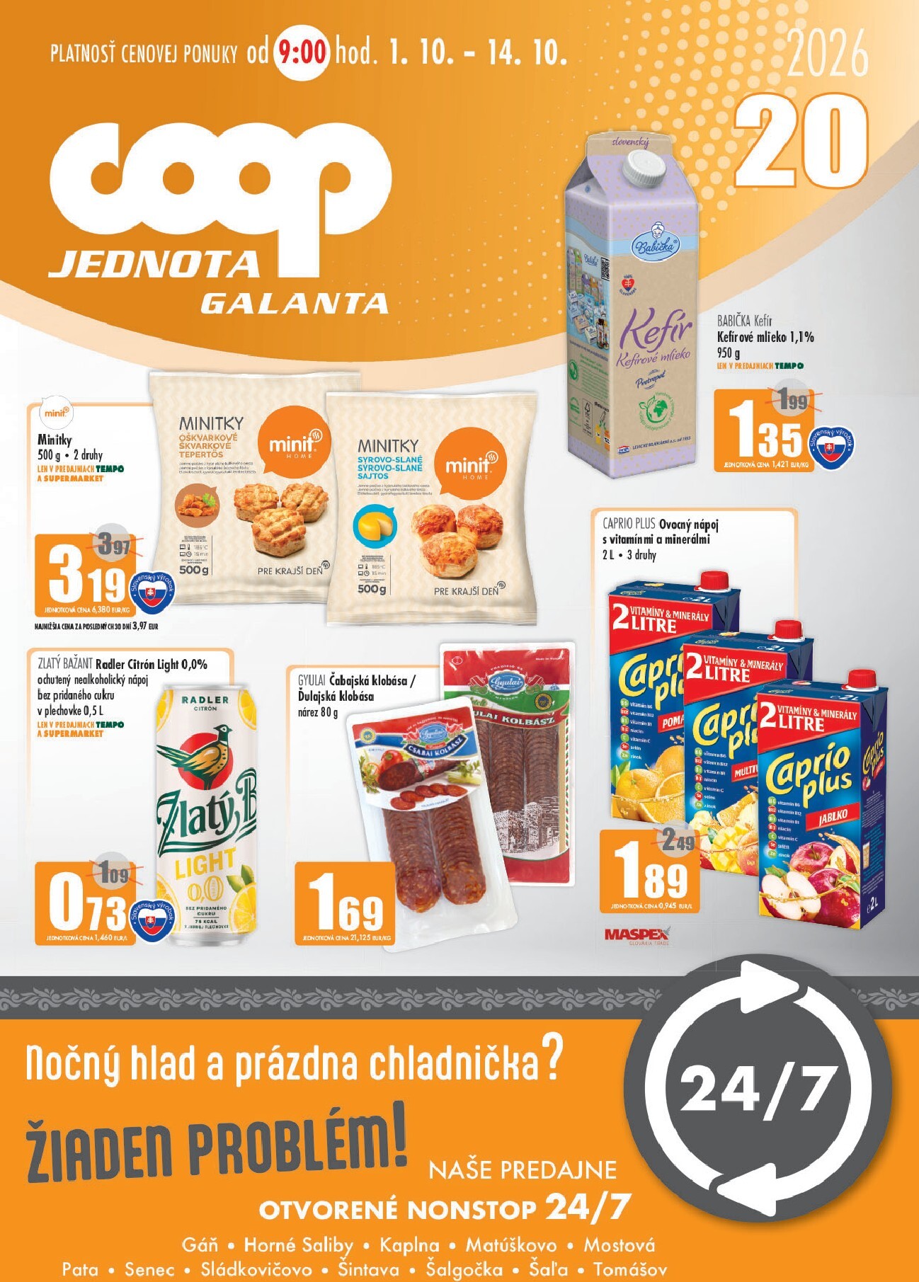 coop-jednota - Aktuálny COOP Jednota - Galanta leták od štvrtka, 01.10.2026 do stredy, 14.10.2026