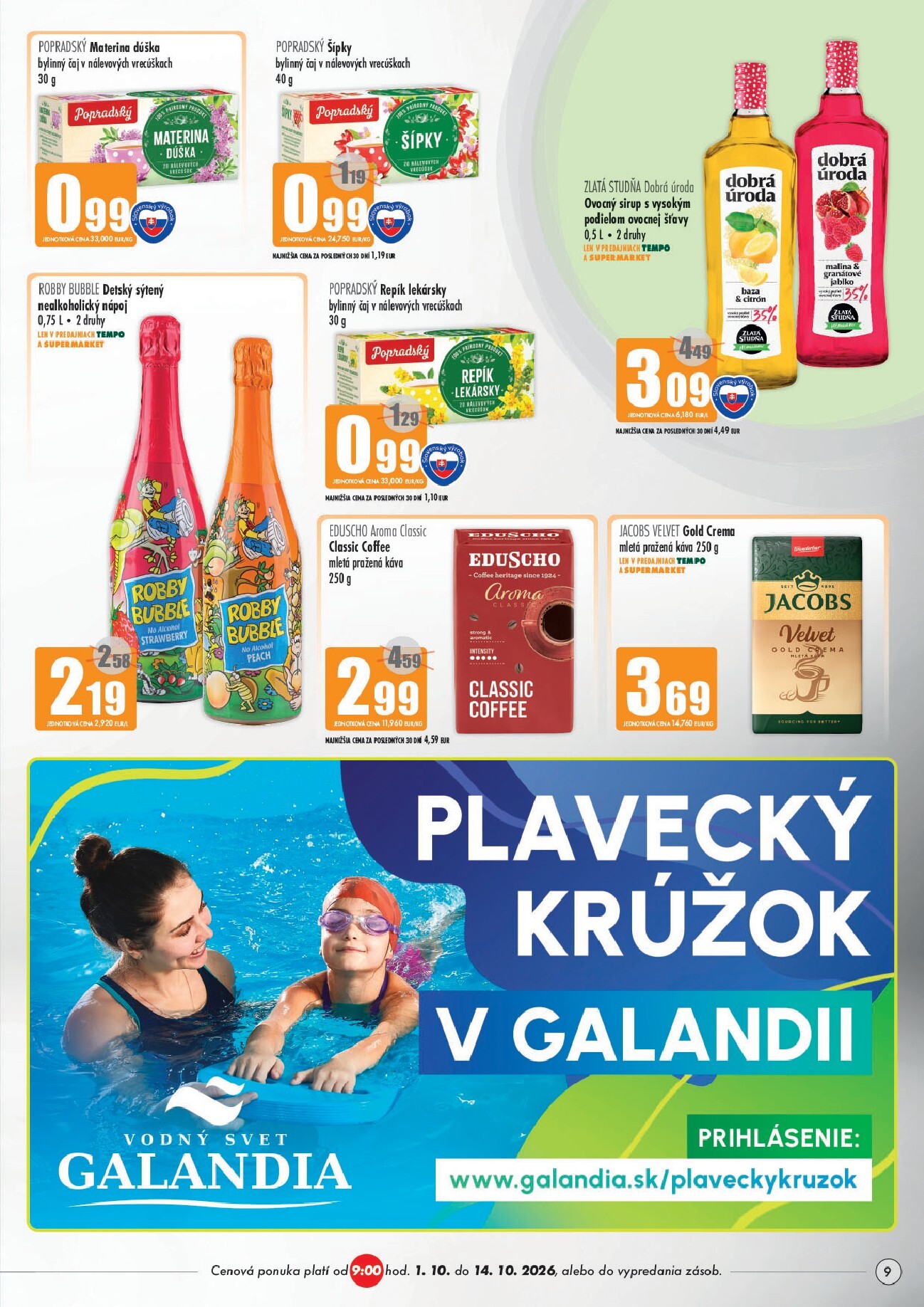 coop-jednota - Aktuálny COOP Jednota - Galanta leták od štvrtka, 01.10.2026 do stredy, 14.10.2026 - page: 9
