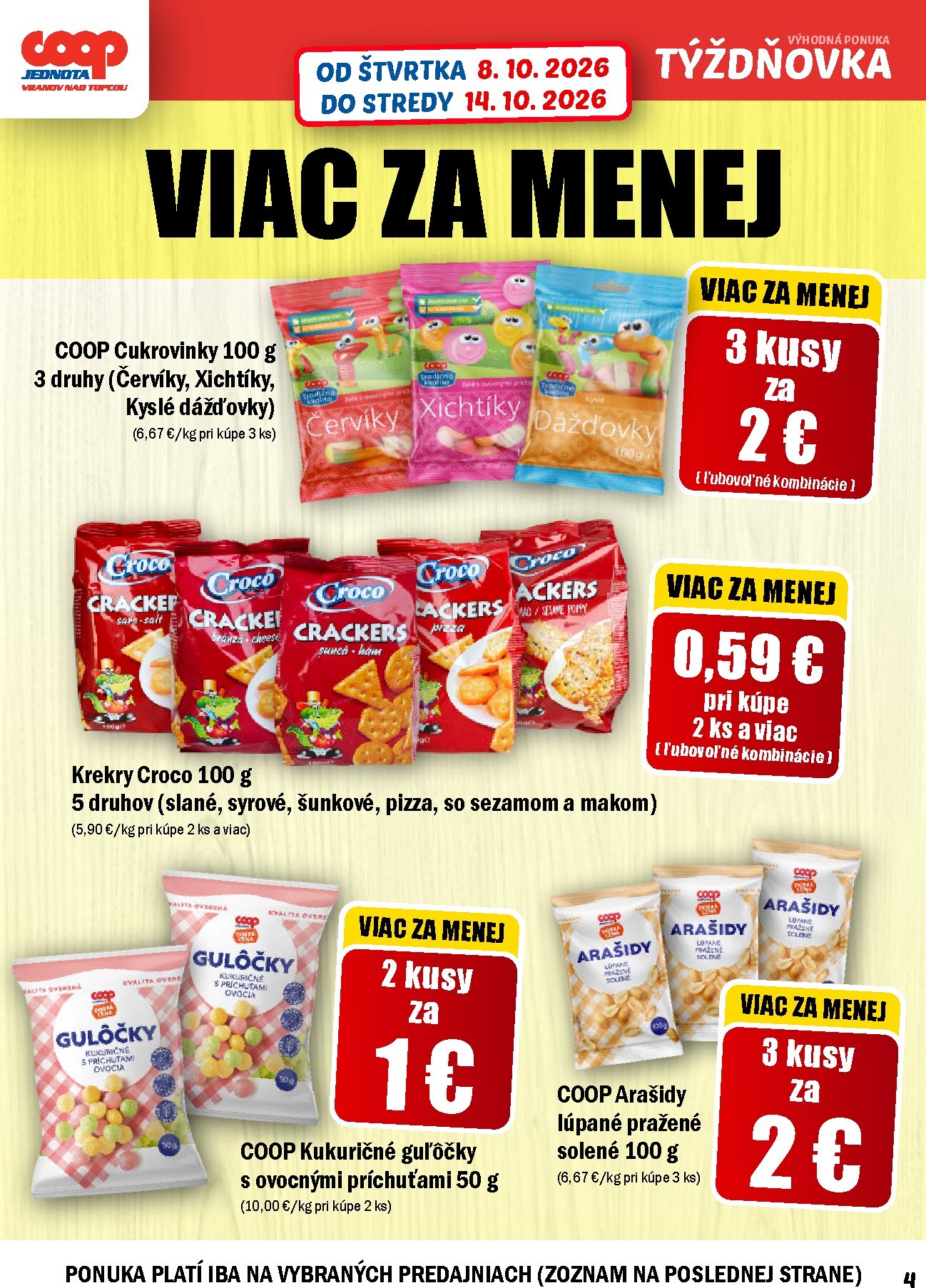 coop-jednota - Aktuálny COOP Jednota - Vranov nad Topľou leták od štvrtka, 08.10.2026 do stredy, 14.10.2026 - page: 4