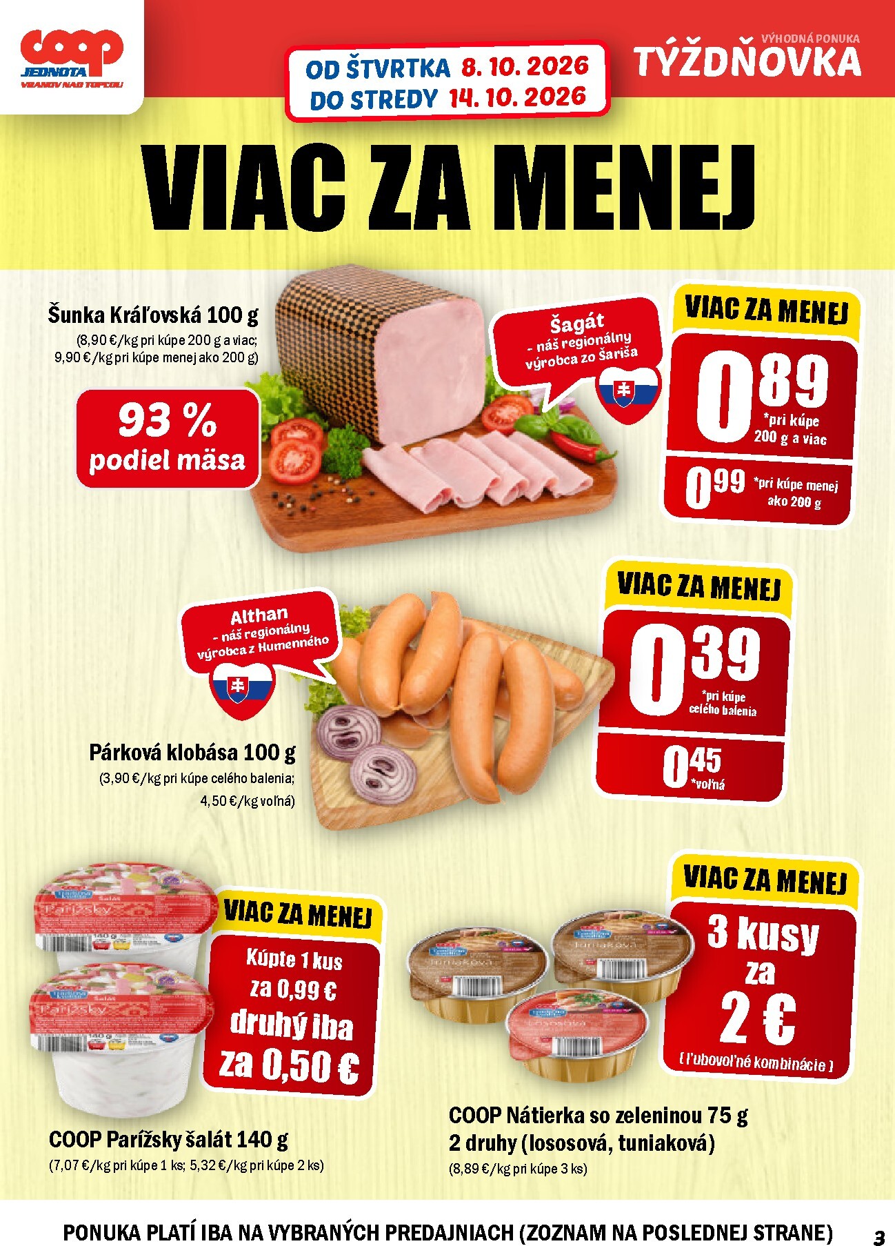 coop-jednota - Aktuálny COOP Jednota - Vranov nad Topľou leták od štvrtka, 08.10.2026 do stredy, 14.10.2026 - page: 3