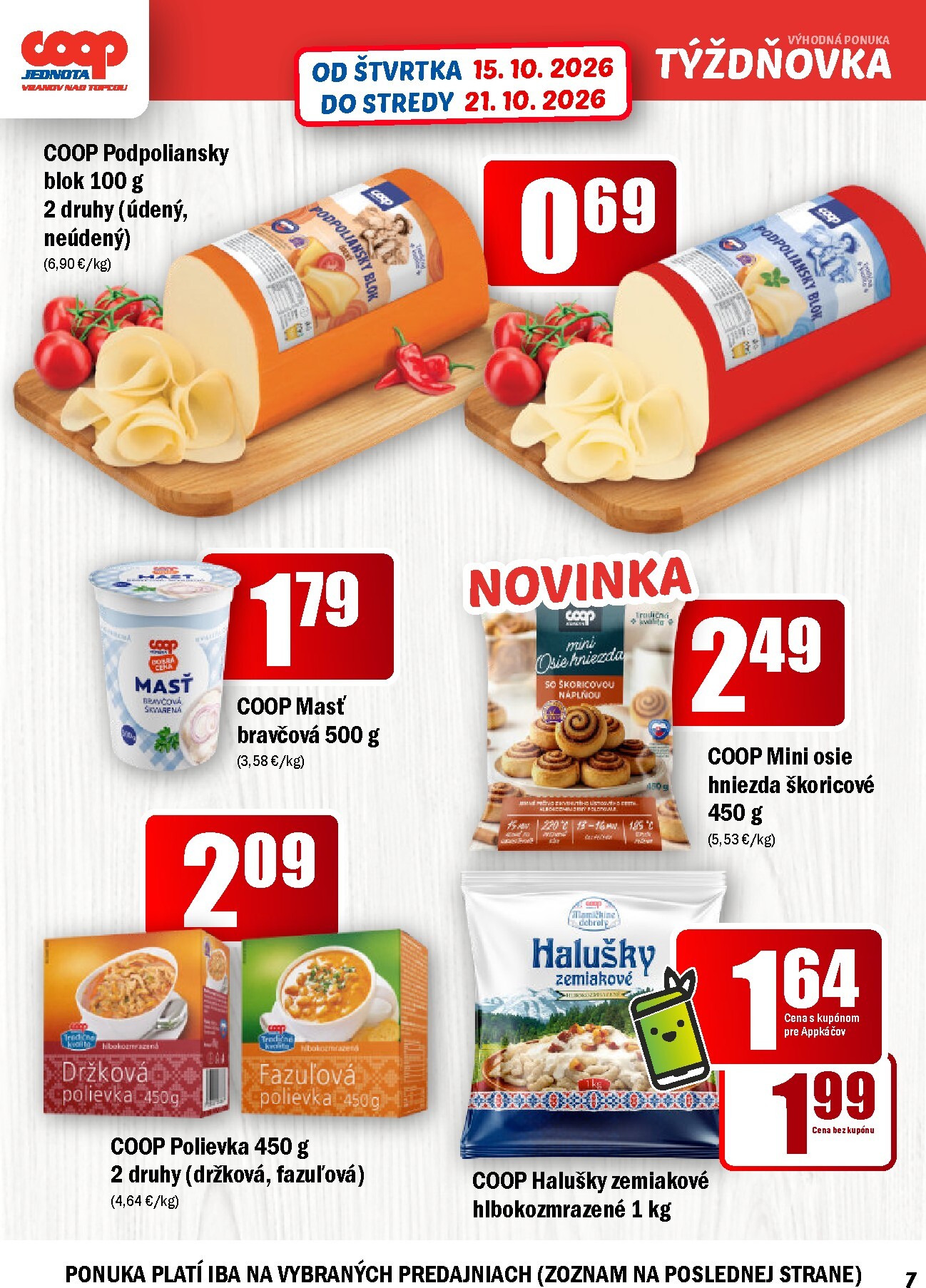coop-jednota - Aktuálny COOP Jednota - Vranov nad Topľou leták od štvrtka, 15.10.2026 do stredy, 21.10.2026 - page: 7
