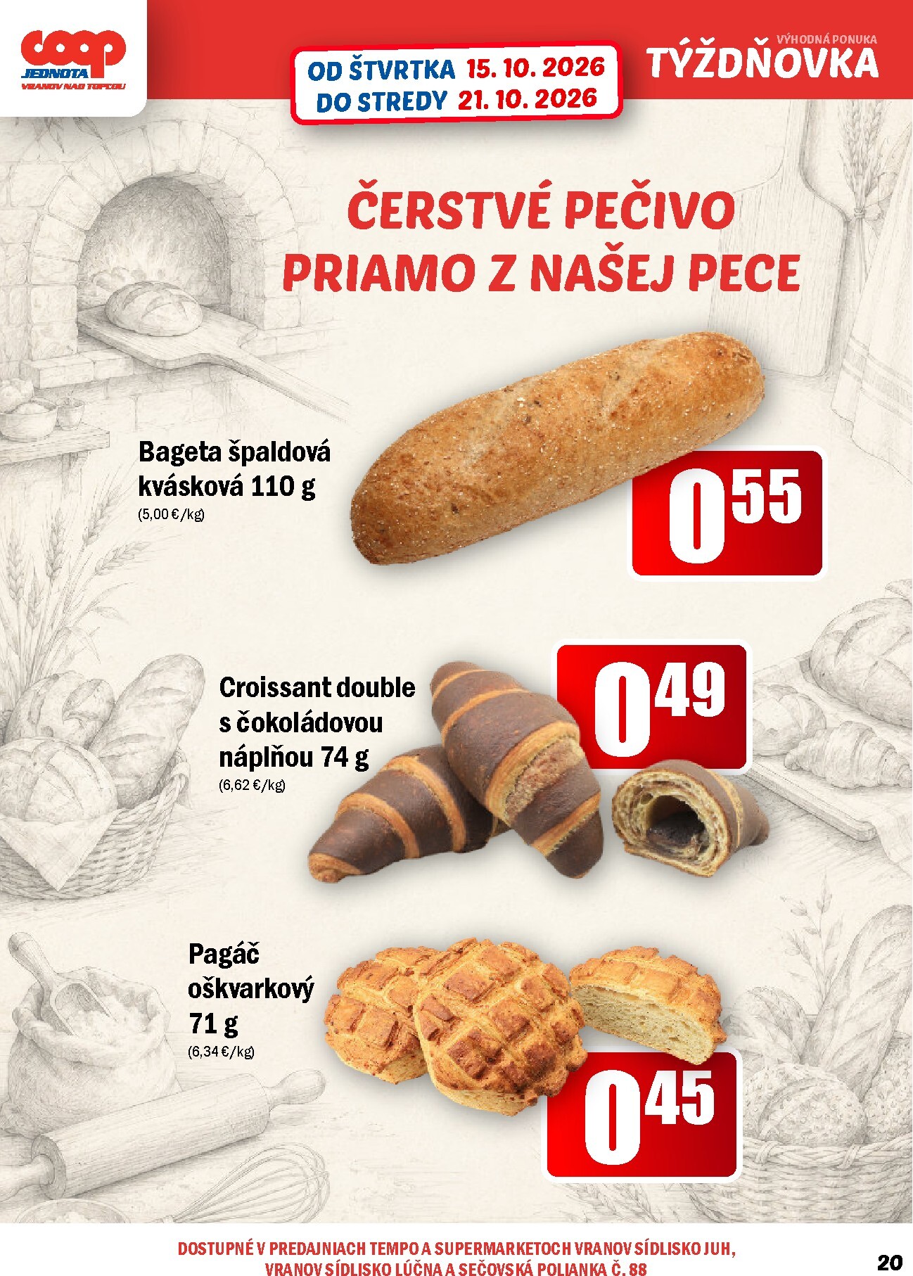 coop-jednota - Aktuálny COOP Jednota - Vranov nad Topľou leták od štvrtka, 15.10.2026 do stredy, 21.10.2026 - page: 20