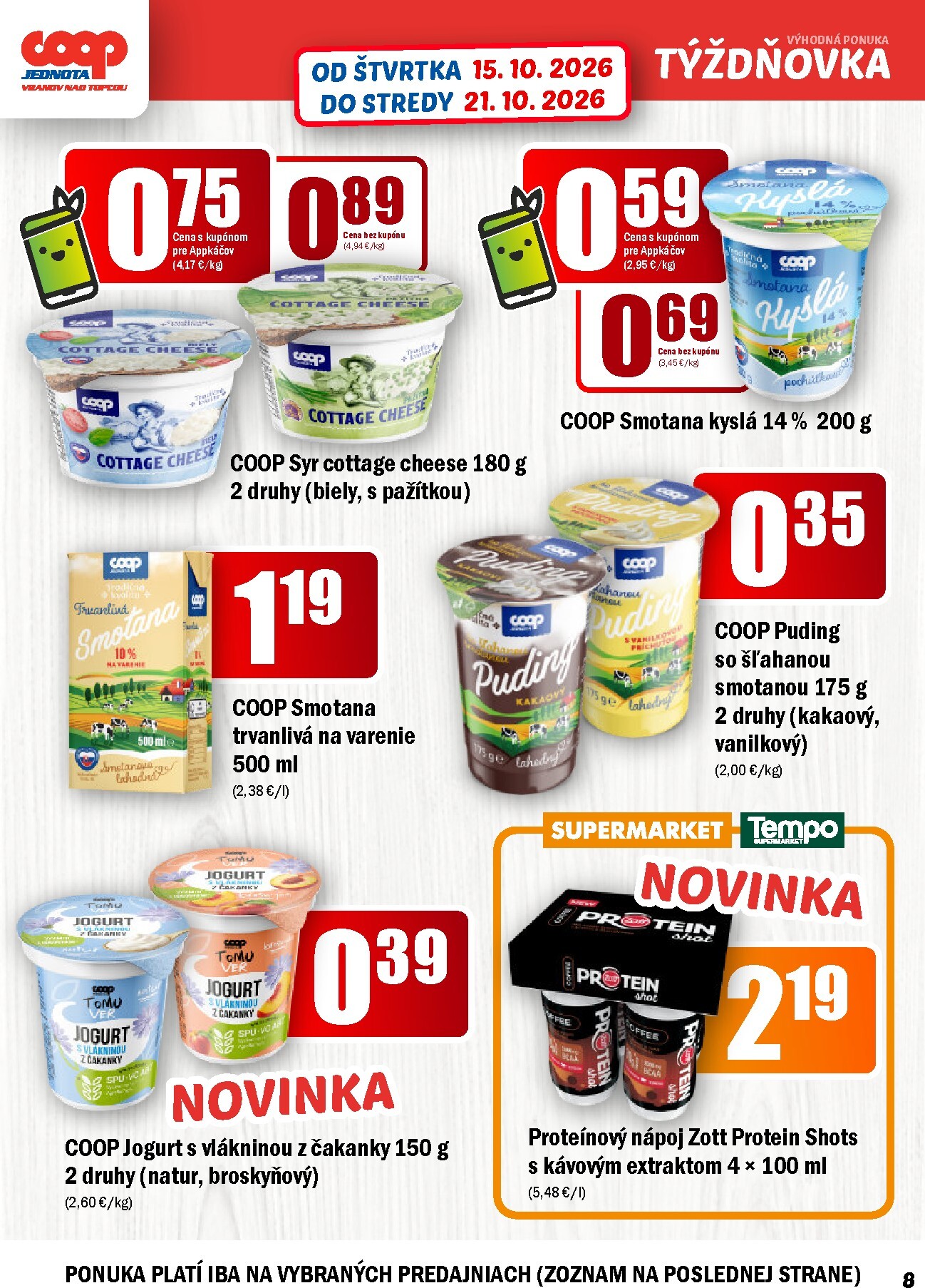 coop-jednota - Aktuálny COOP Jednota - Vranov nad Topľou leták od štvrtka, 15.10.2026 do stredy, 21.10.2026 - page: 8