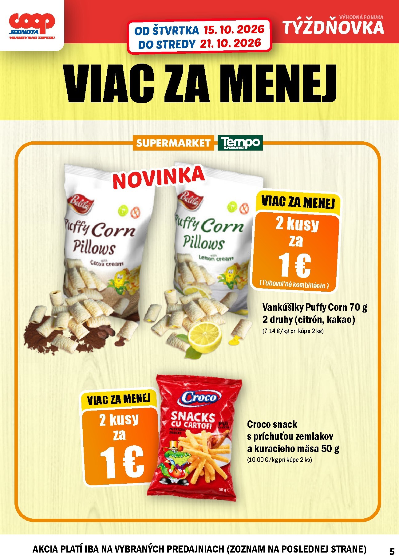 coop-jednota - Aktuálny COOP Jednota - Vranov nad Topľou leták od štvrtka, 15.10.2026 do stredy, 21.10.2026 - page: 5