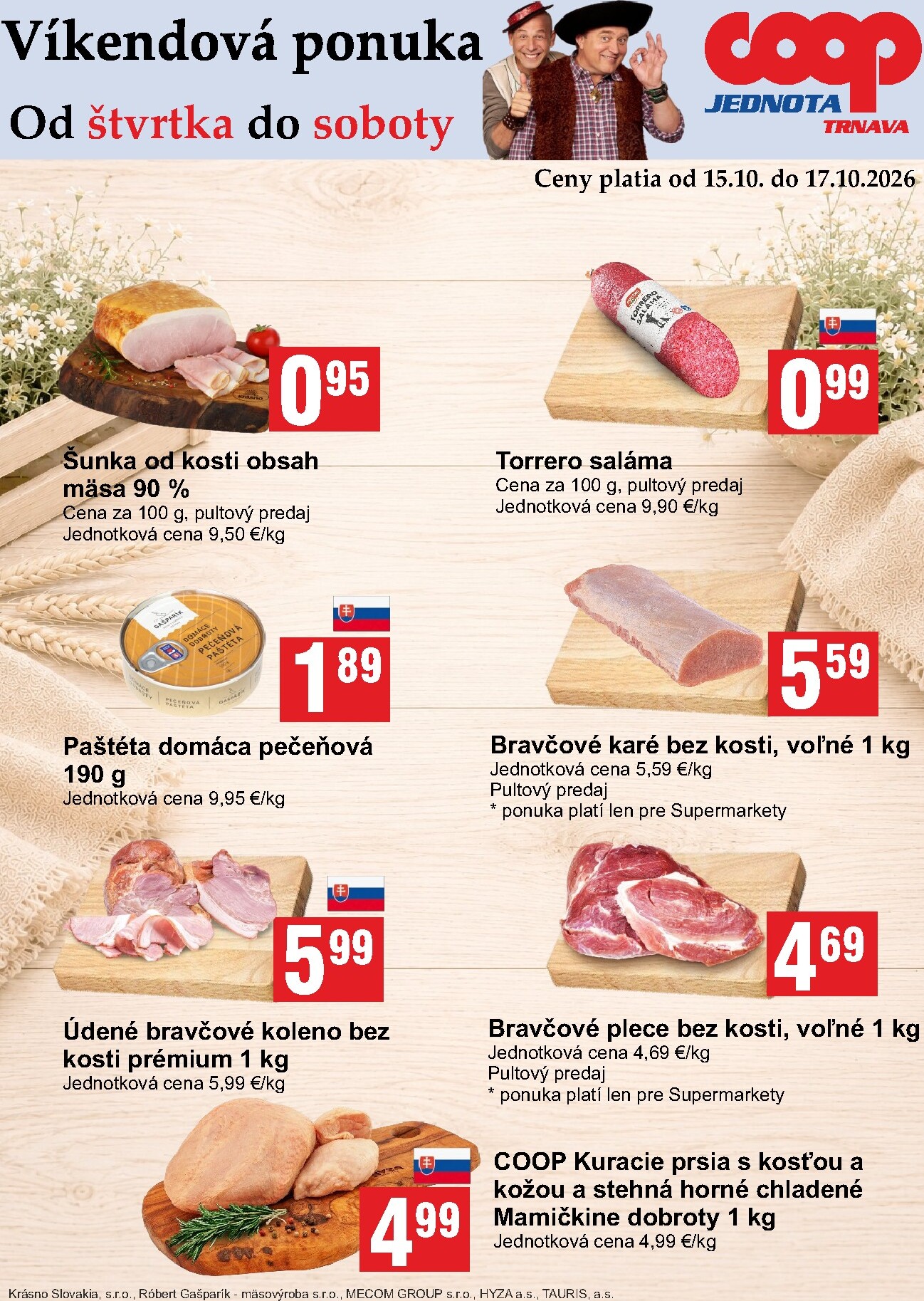 coop-jednota - Aktuálny COOP Jednota - Víkendová ponuka leták od štvrtka, 15.10.2026 do soboty, 17.10.2026 - page: 3