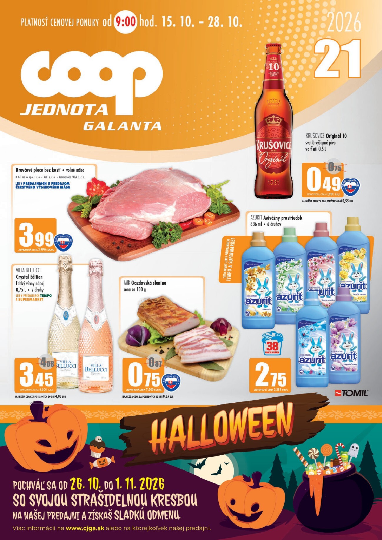 coop-jednota - Aktuálny COOP Jednota - Galanta leták od štvrtka, 15.10.2026 do stredy, 28.10.2026