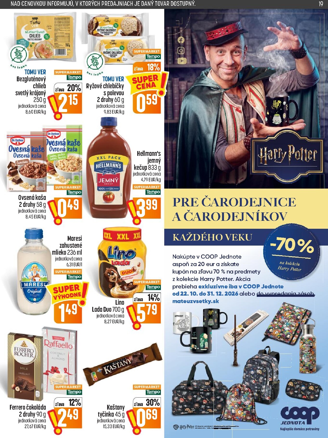coop-jednota - Nový COOP Jednota leták od štvrtka, 22.10.2026 do stredy, 28.10.2026 - page: 19