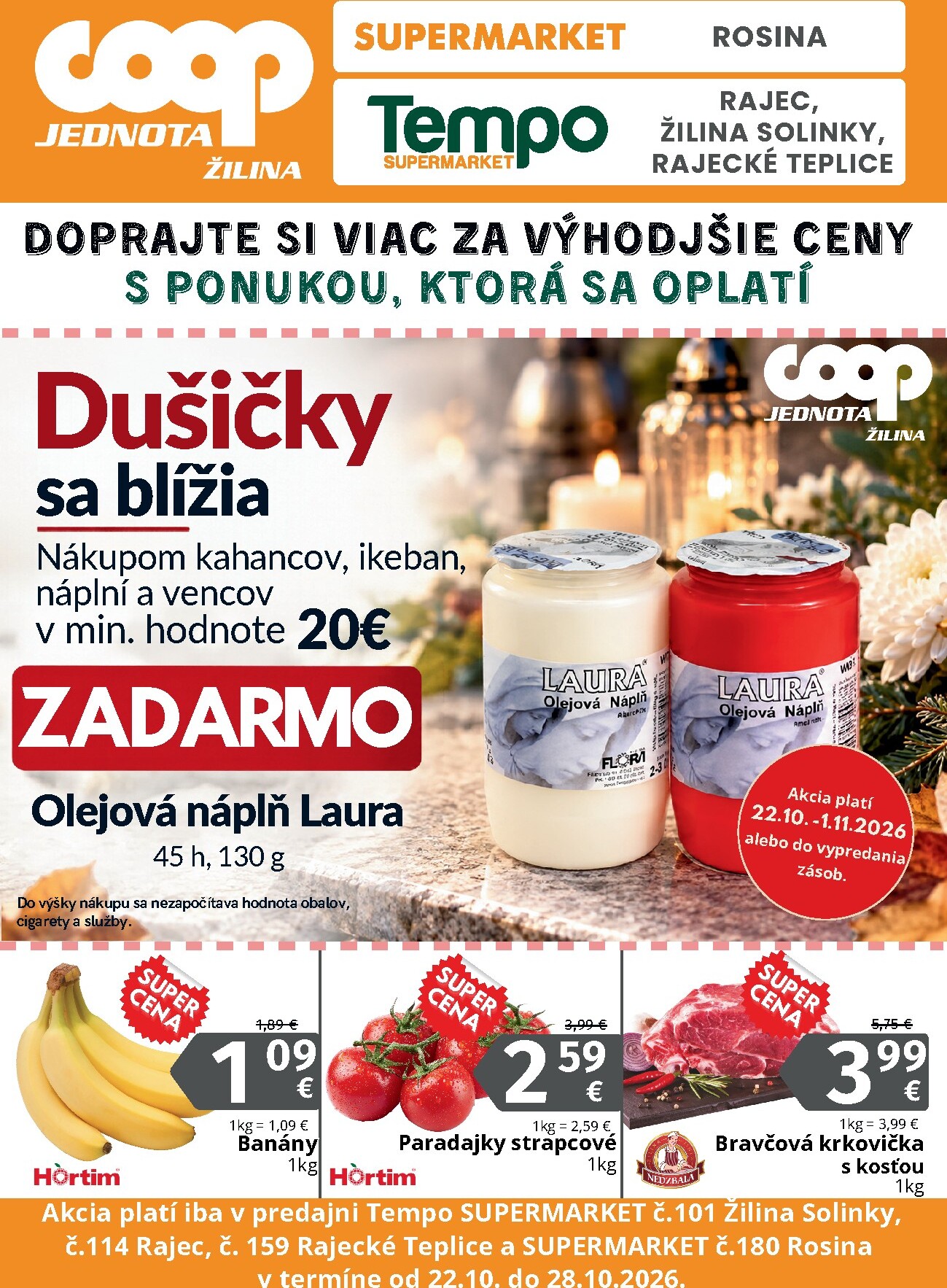 coop-jednota - Aktuálny COOP Jednota - Žilina leták od štvrtka, 22.10.2026 do stredy, 28.10.2026