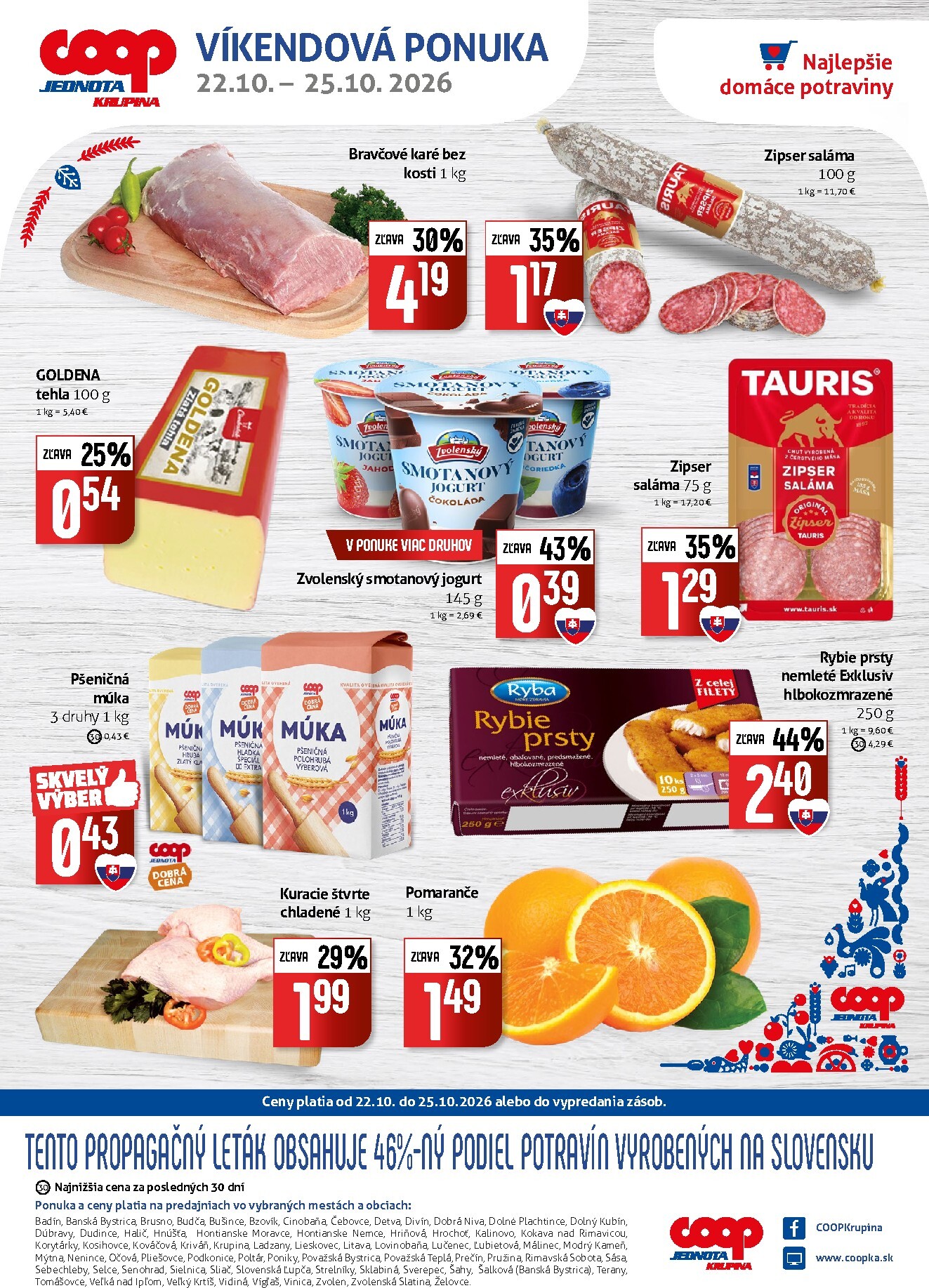 coop-jednota - Aktuálny COOP Jednota - Krupina leták od štvrtka, 22.10.2026 do nedele, 25.10.2026