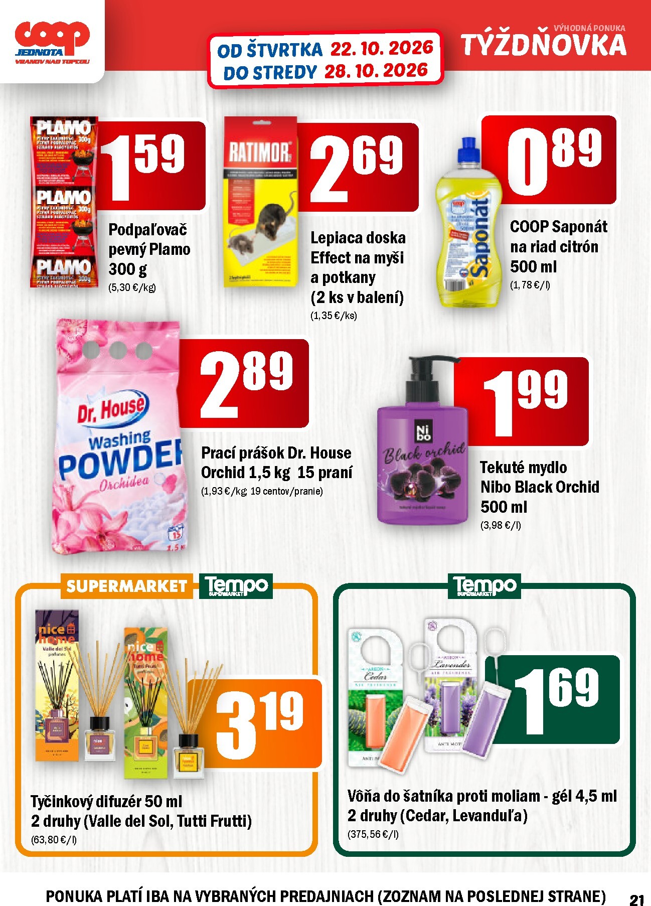 coop-jednota - Aktuálny COOP Jednota - Vranov nad Topľou leták od štvrtka, 22.10.2026 do stredy, 28.10.2026 - page: 21