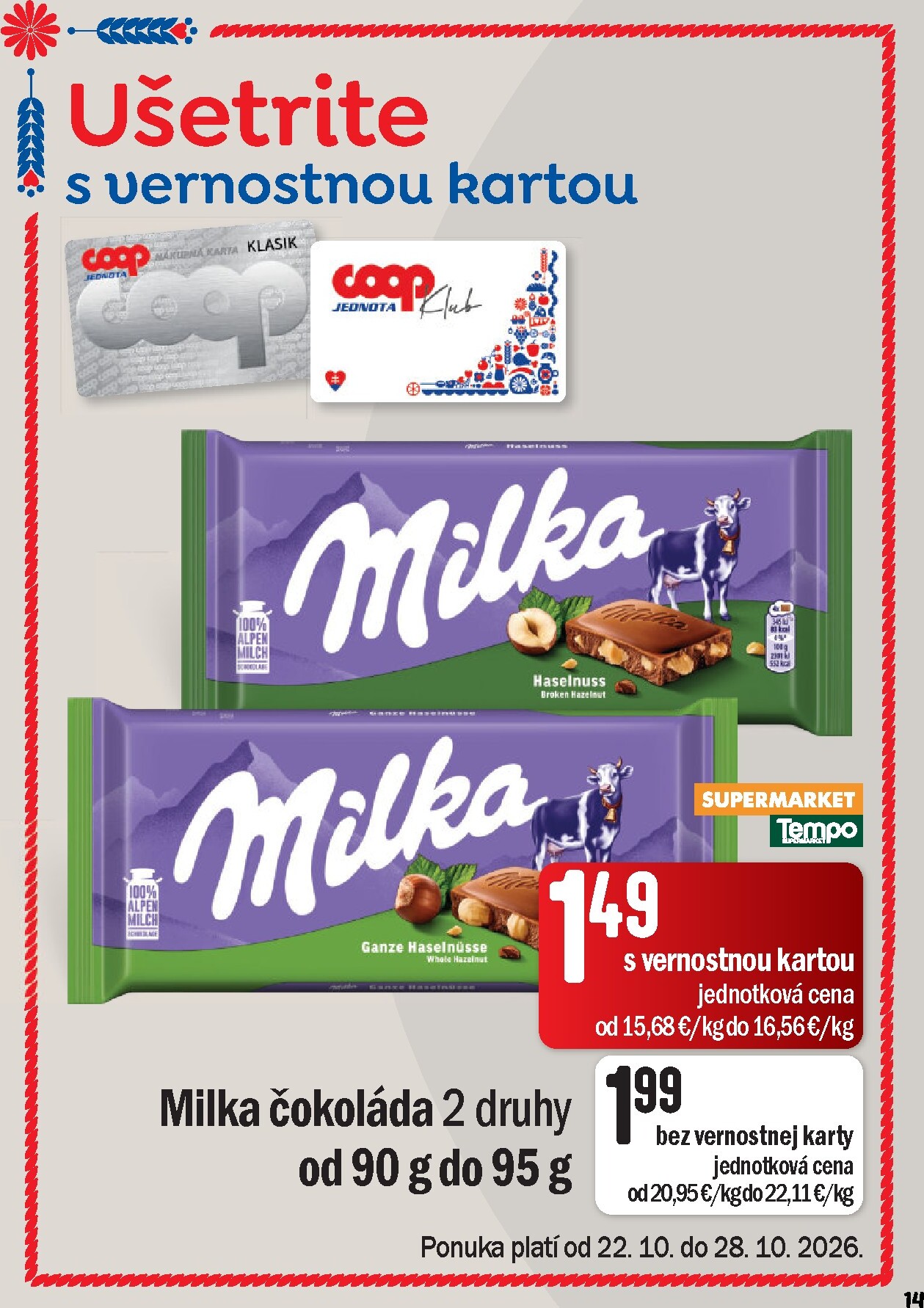 coop-jednota - Aktuálny COOP Jednota - Vranov nad Topľou leták od štvrtka, 22.10.2026 do stredy, 28.10.2026 - page: 14