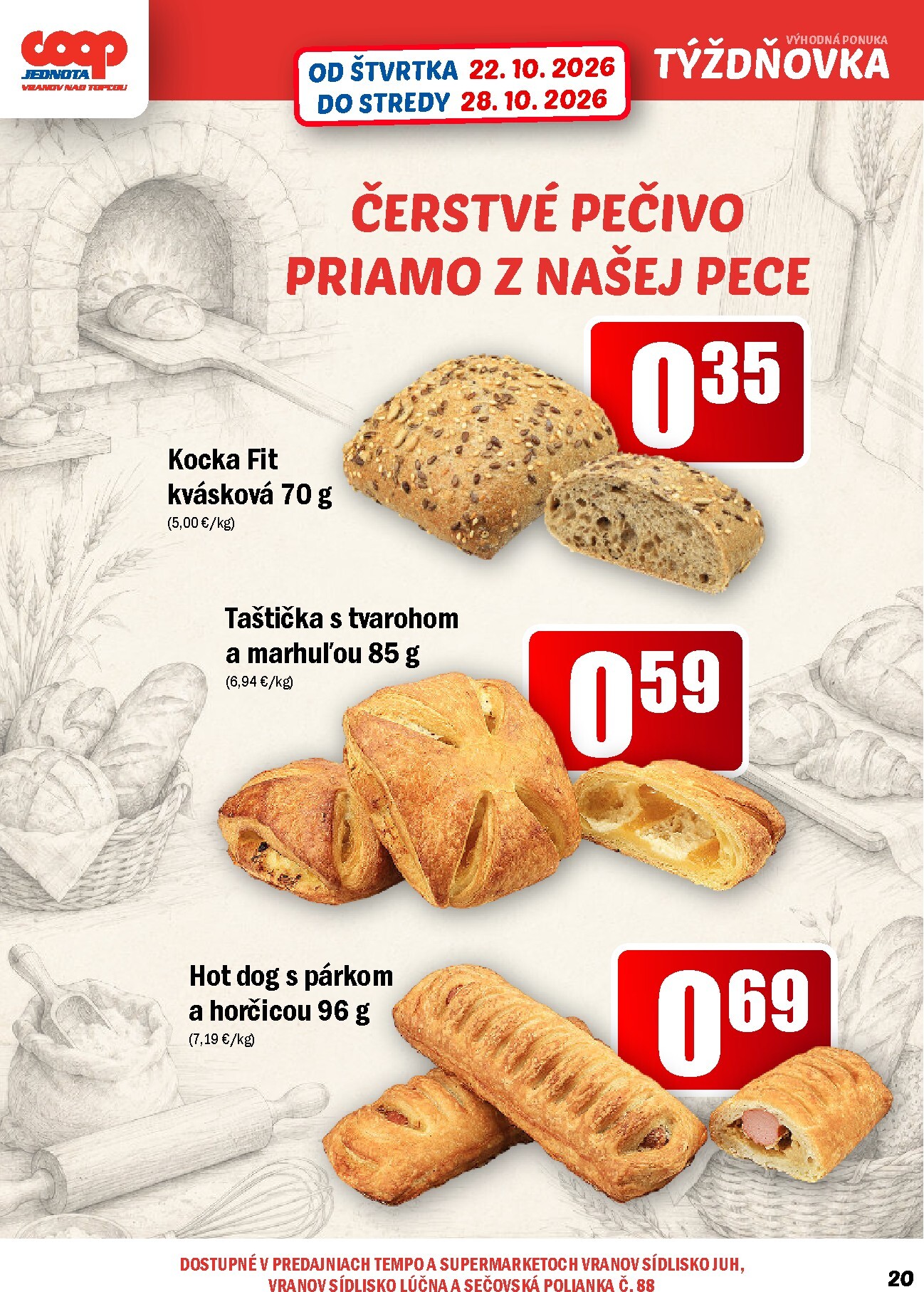coop-jednota - Aktuálny COOP Jednota - Vranov nad Topľou leták od štvrtka, 22.10.2026 do stredy, 28.10.2026 - page: 20