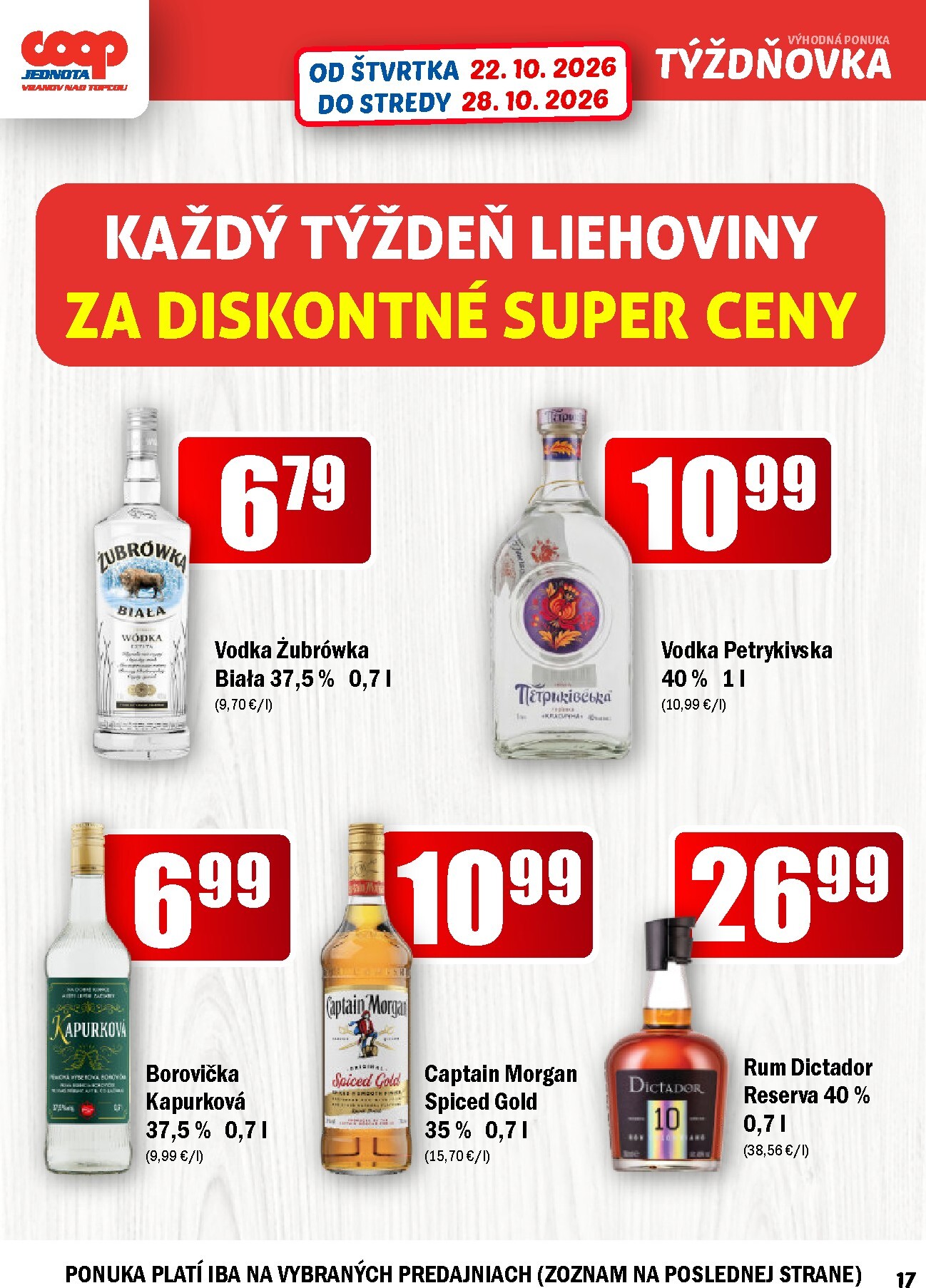 coop-jednota - Aktuálny COOP Jednota - Vranov nad Topľou leták od štvrtka, 22.10.2026 do stredy, 28.10.2026 - page: 17