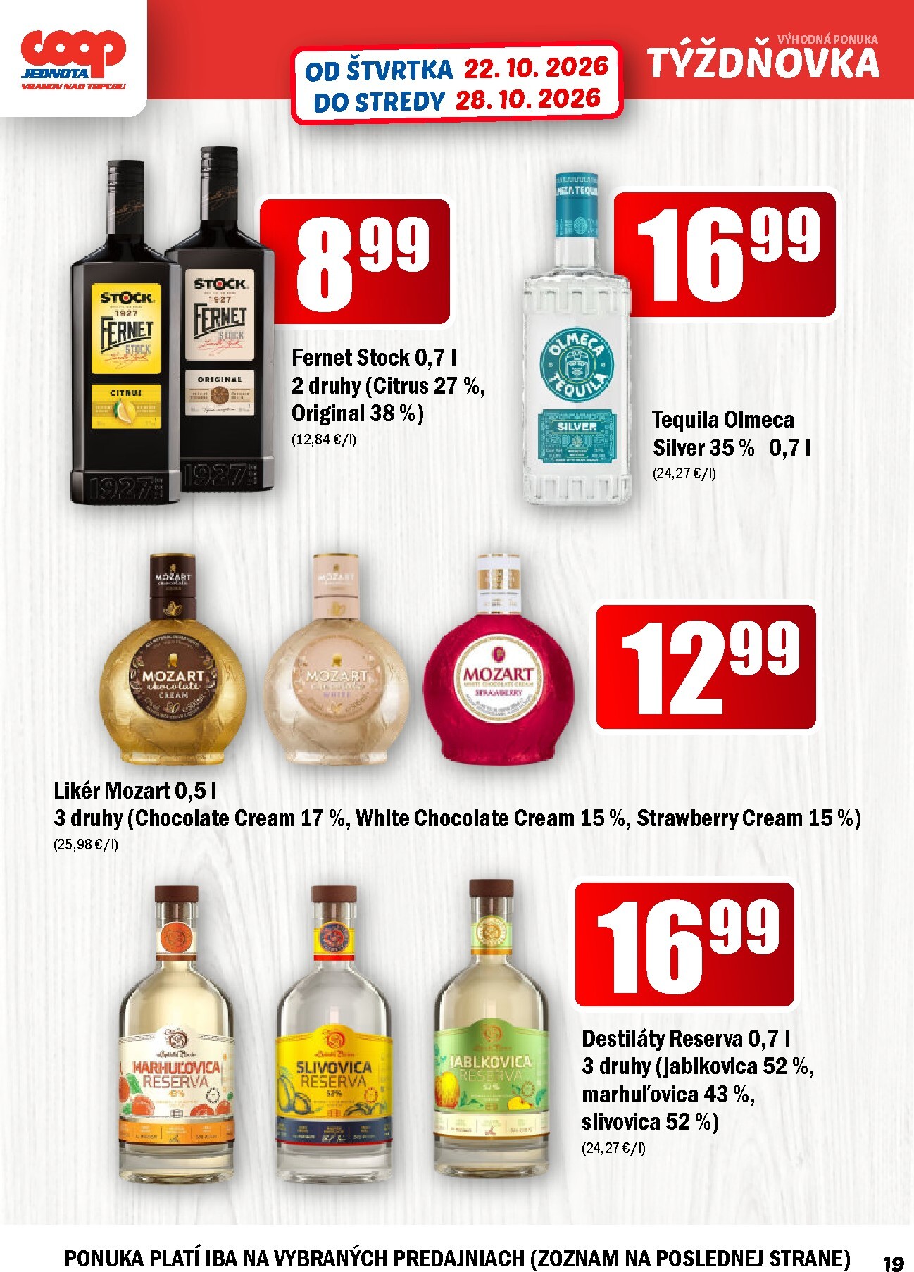 coop-jednota - Aktuálny COOP Jednota - Vranov nad Topľou leták od štvrtka, 22.10.2026 do stredy, 28.10.2026 - page: 19