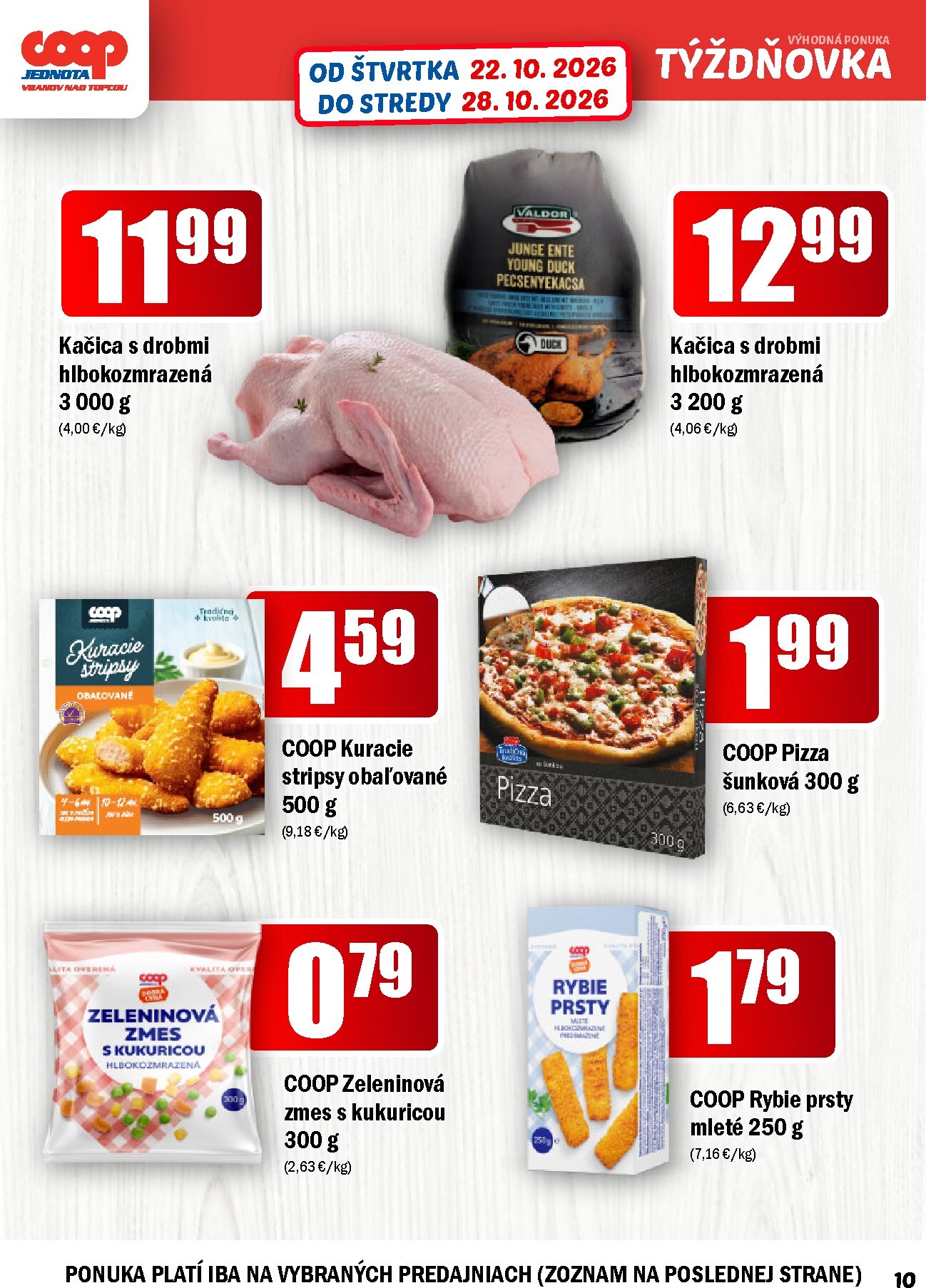 coop-jednota - Aktuálny COOP Jednota - Vranov nad Topľou leták od štvrtka, 22.10.2026 do stredy, 28.10.2026 - page: 10