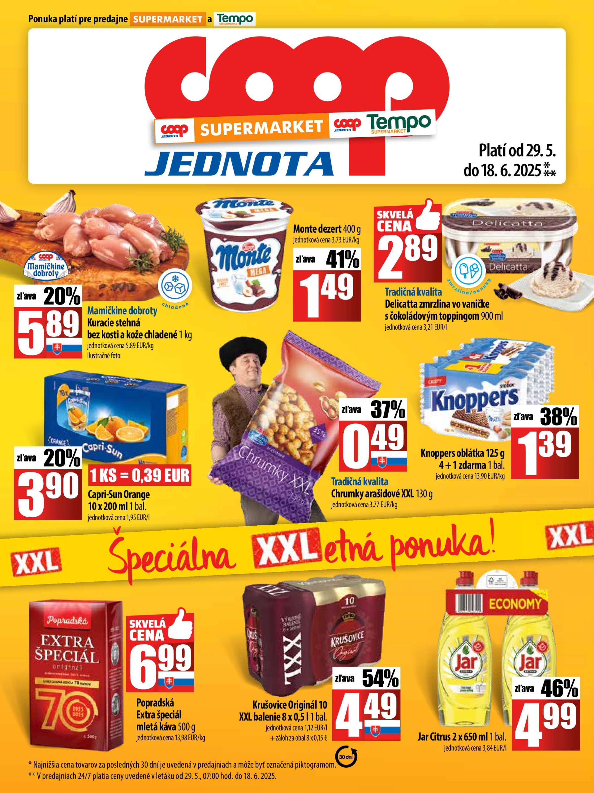 coop-jednota - COOP Jednota - XXL Špeciálná letná ponuka leták platný od 29.05. - 18.06.