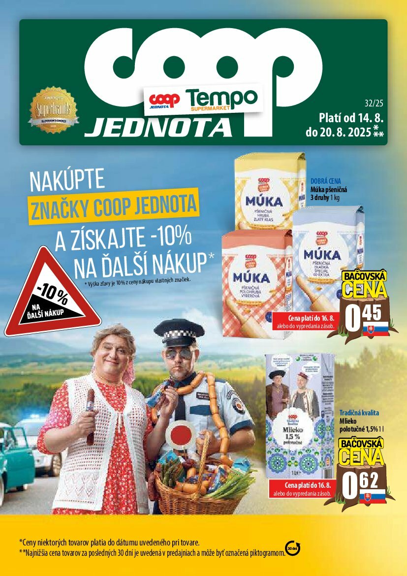 coop-jednota - Leták COOP Jednota - Tempo platný od 14.08. do 20.08.