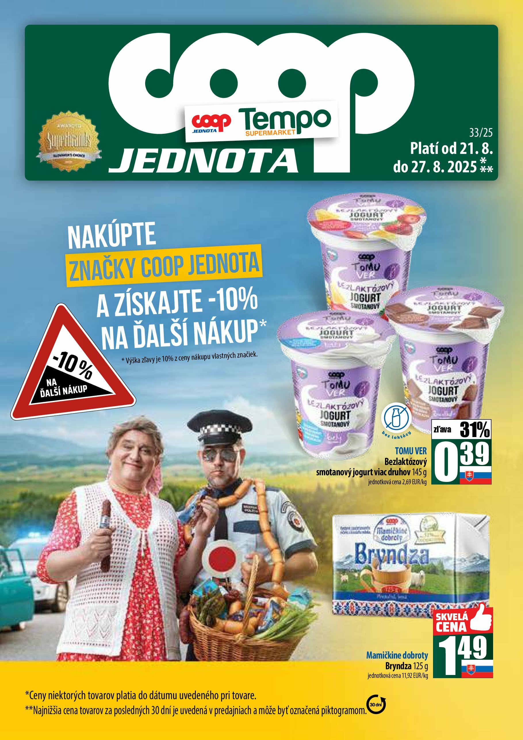 coop-jednota - Leták COOP Jednota - Tempo platný od 21.08. do 27.08. - page: 1 coop-jednota - Leták COOP Jednota - Tempo platný od 21.08. do 27.08. - page: 1