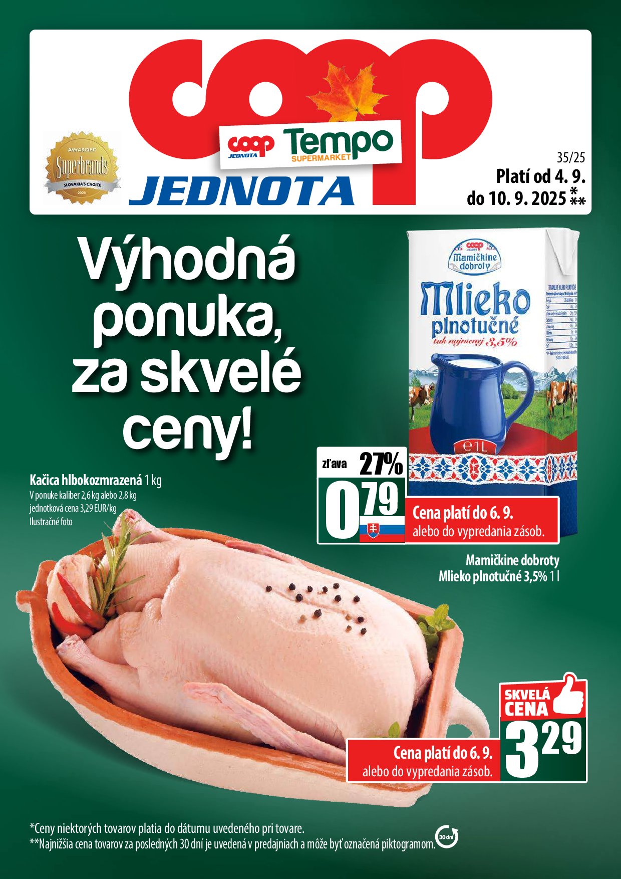 coop-jednota - Leták COOP Jednota - Tempo platný od 04.09. do 10.09.