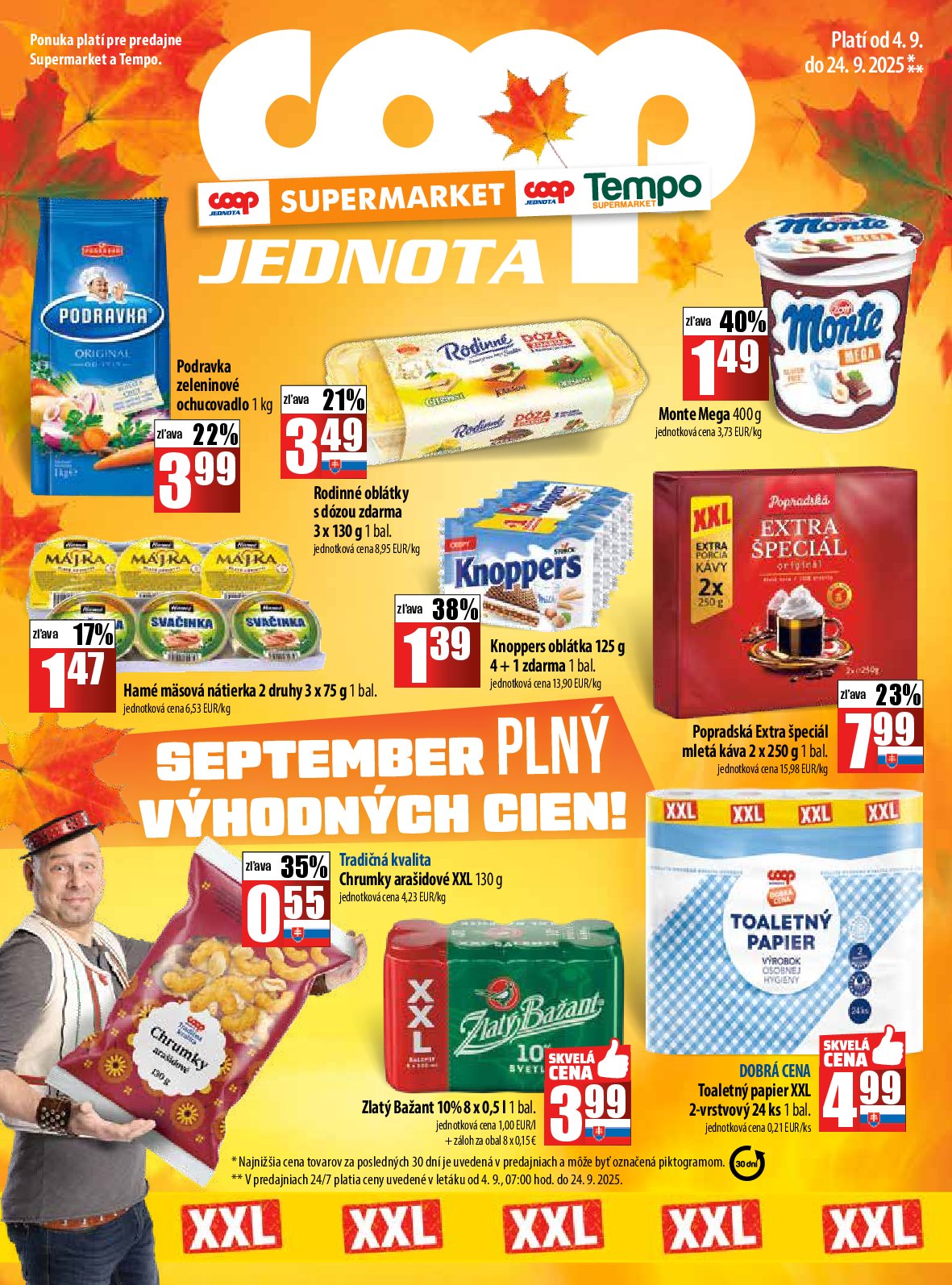 coop-jednota - Leták COOP Jednota - September plný výhodných cien platný od 04.09. do 24.09.