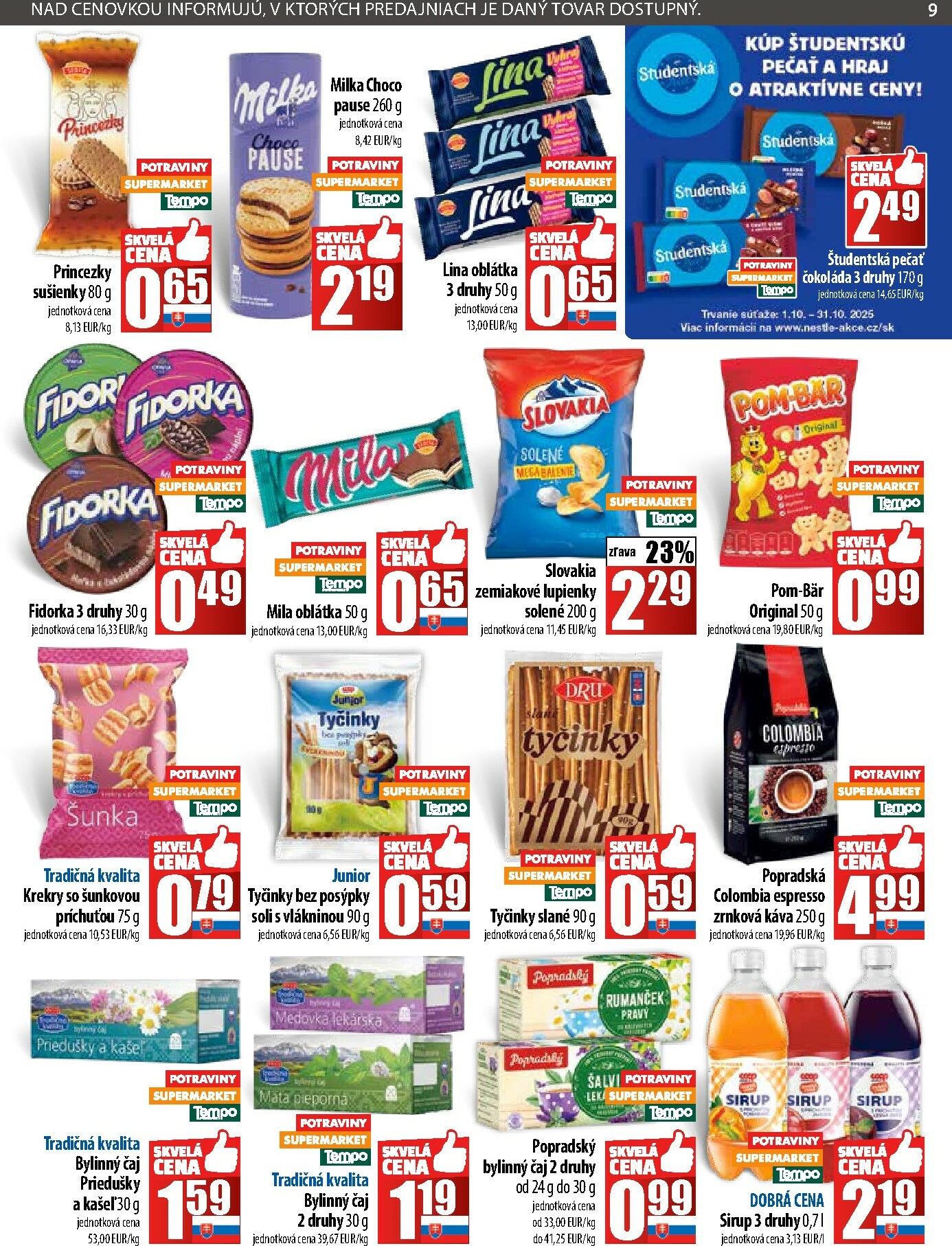 coop-jednota - Leták COOP Jednota - Tempo platný od 09.10. do 15.10. - page: 9