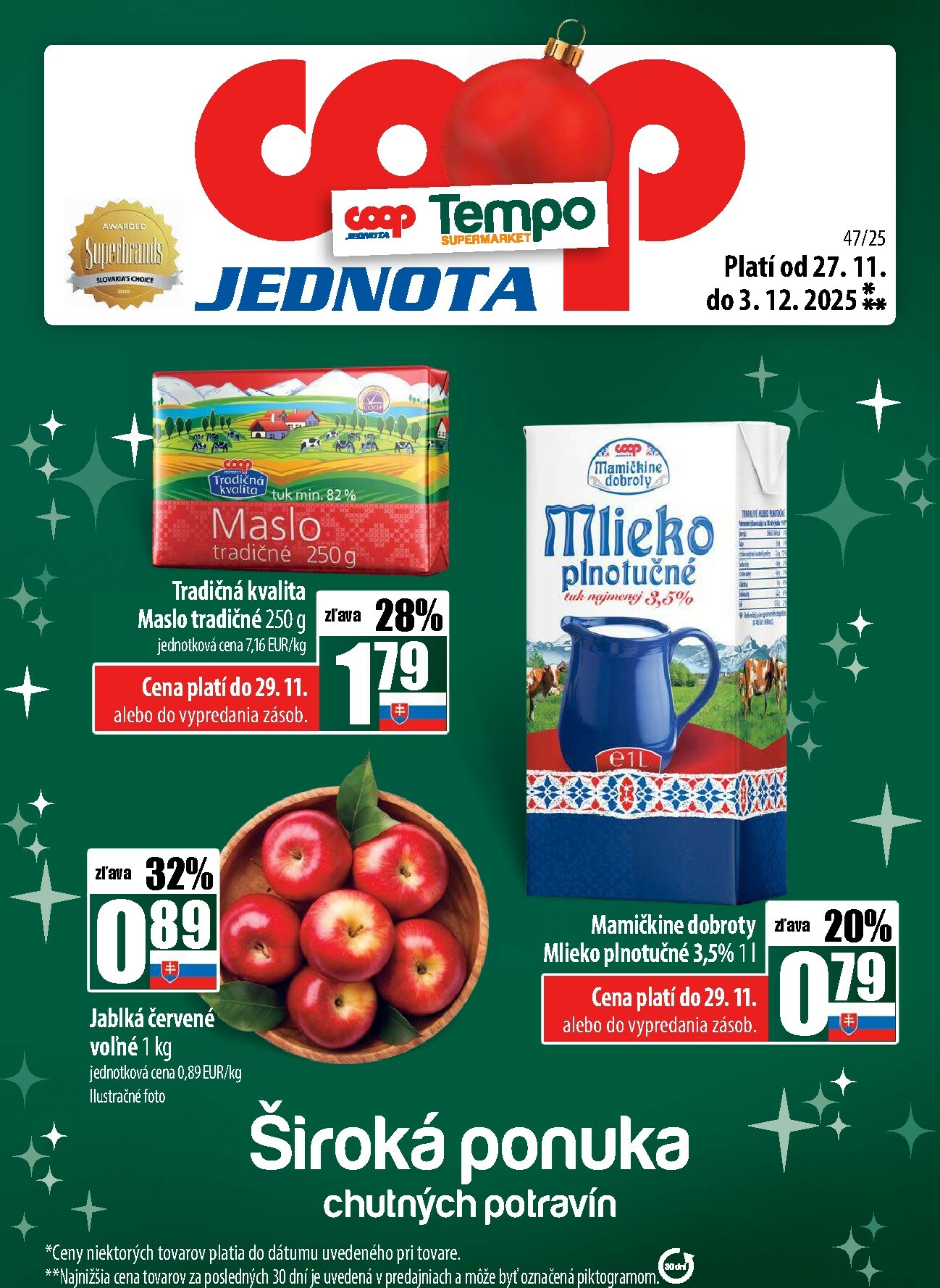 coop-jednota - Leták COOP Jednota - Tempo platný od 27.11. do 03.12.