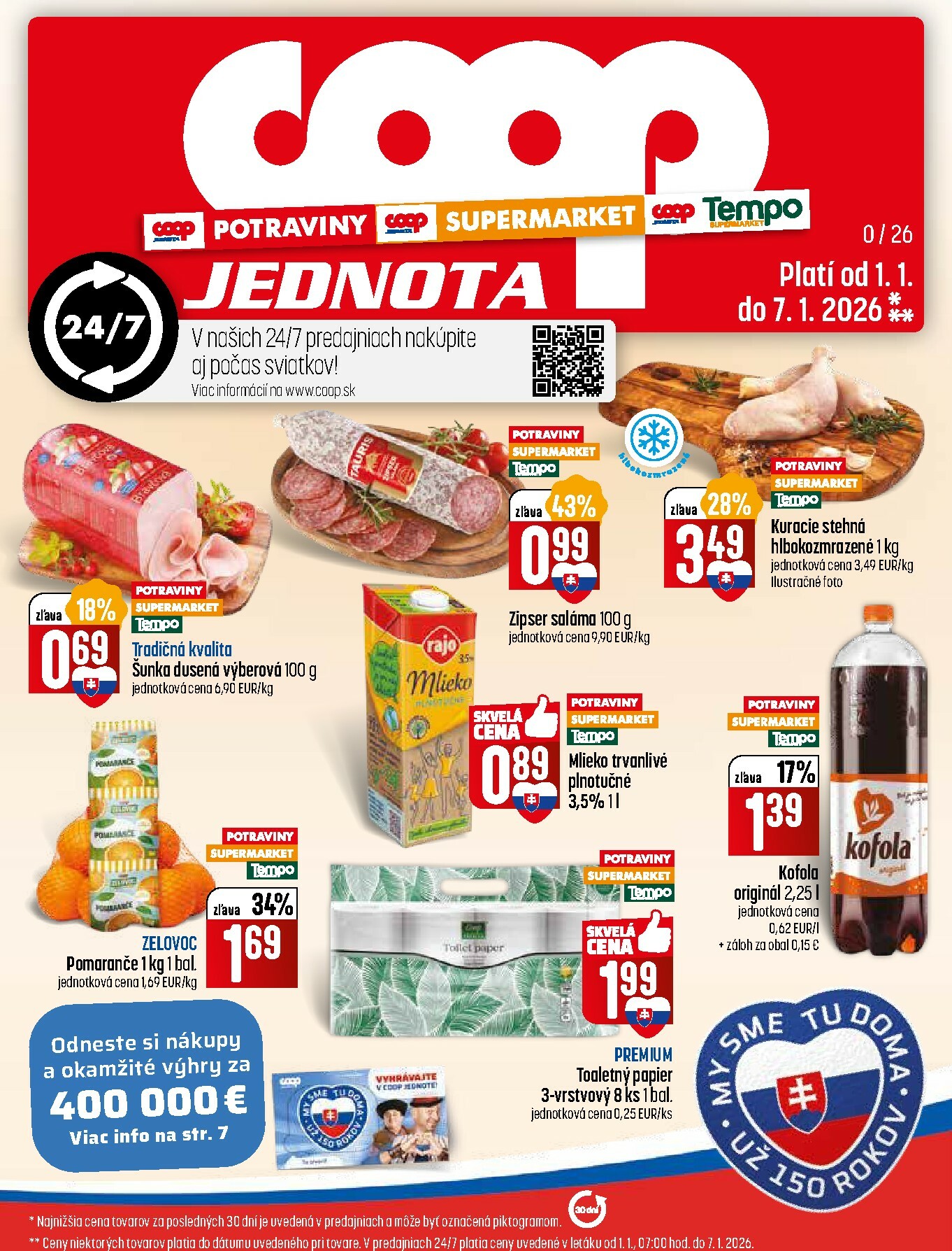 coop-jednota - Leták COOP Jednota - Tempo platný od 01.01. do 07.01. - page: 1