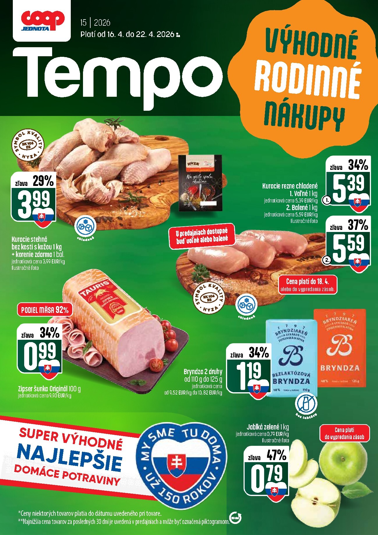 coop-jednota - Nový leták COOP Jednota - Tempo platný od štvrtka, 16.04.2026 do stredy, 22.04.2026