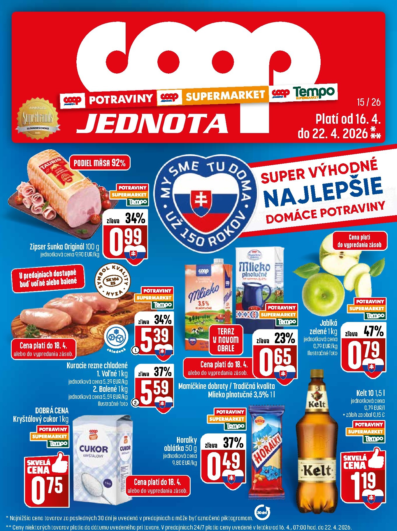 coop-jednota - Nový leták COOP Jednota platný od štvrtka, 16.04.2026 do stredy, 22.04.2026