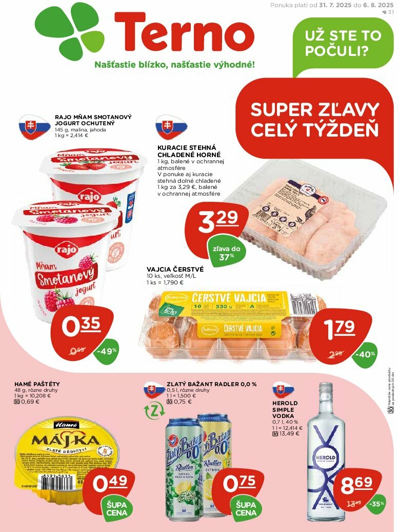 terno - Leták Terno platný od 31.07. do 06.08.
