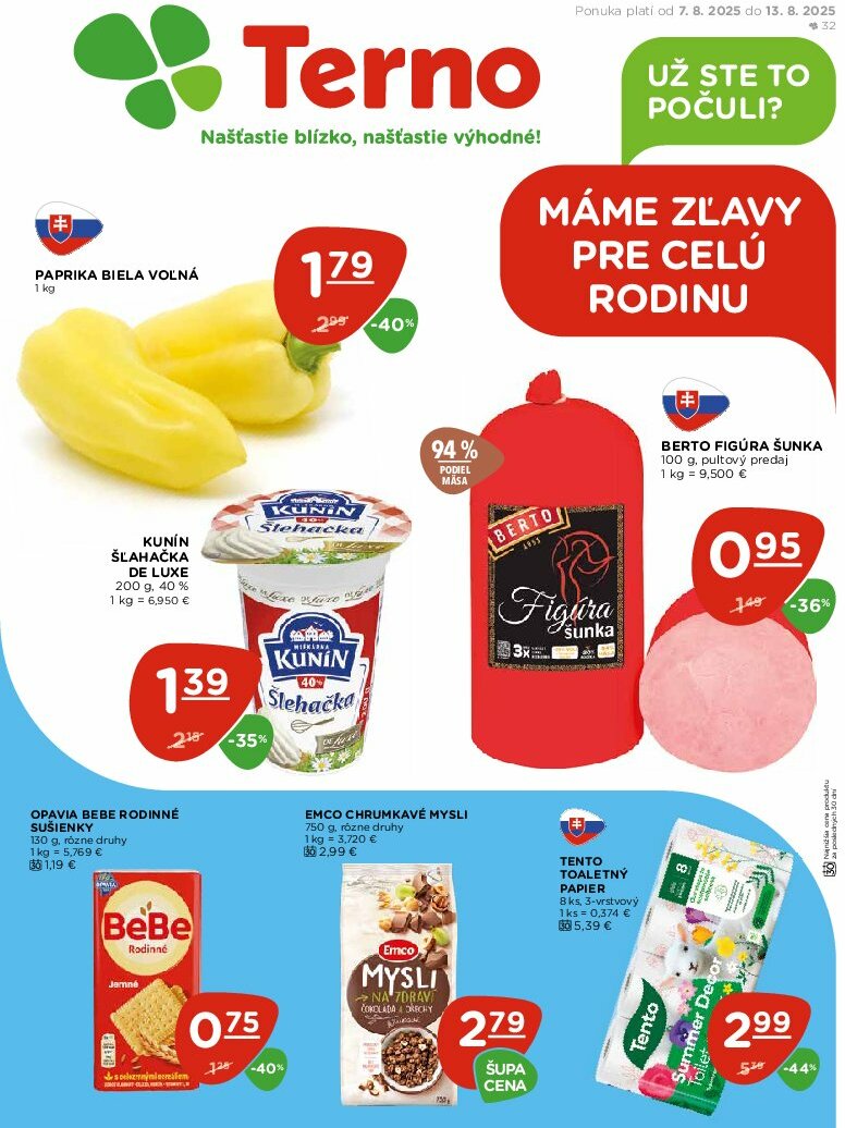 terno - Leták Terno platný od 07.08. do 13.08. - page: 1