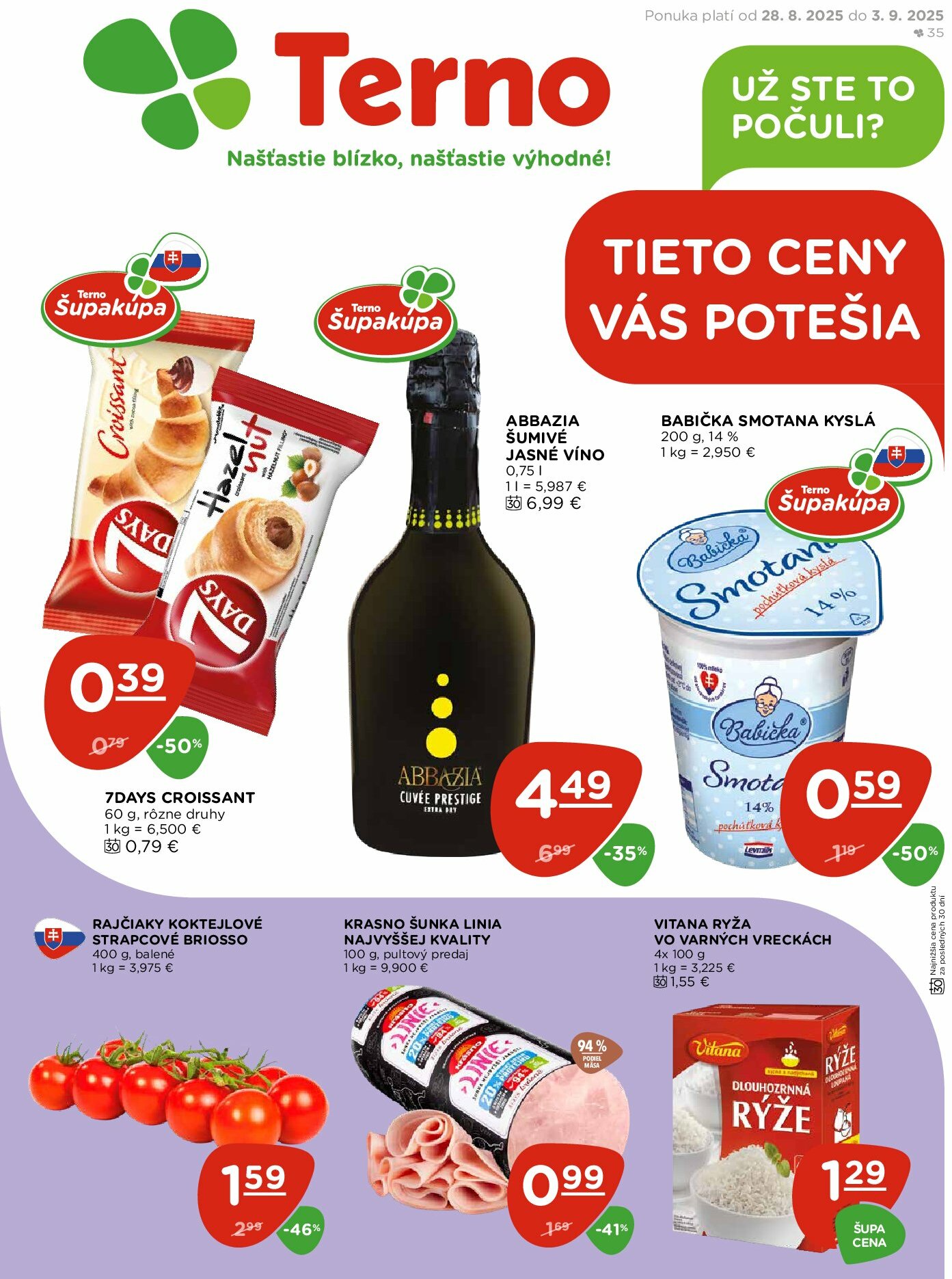 terno - Leták Terno platný od 28.08. do 03.09. - page: 1