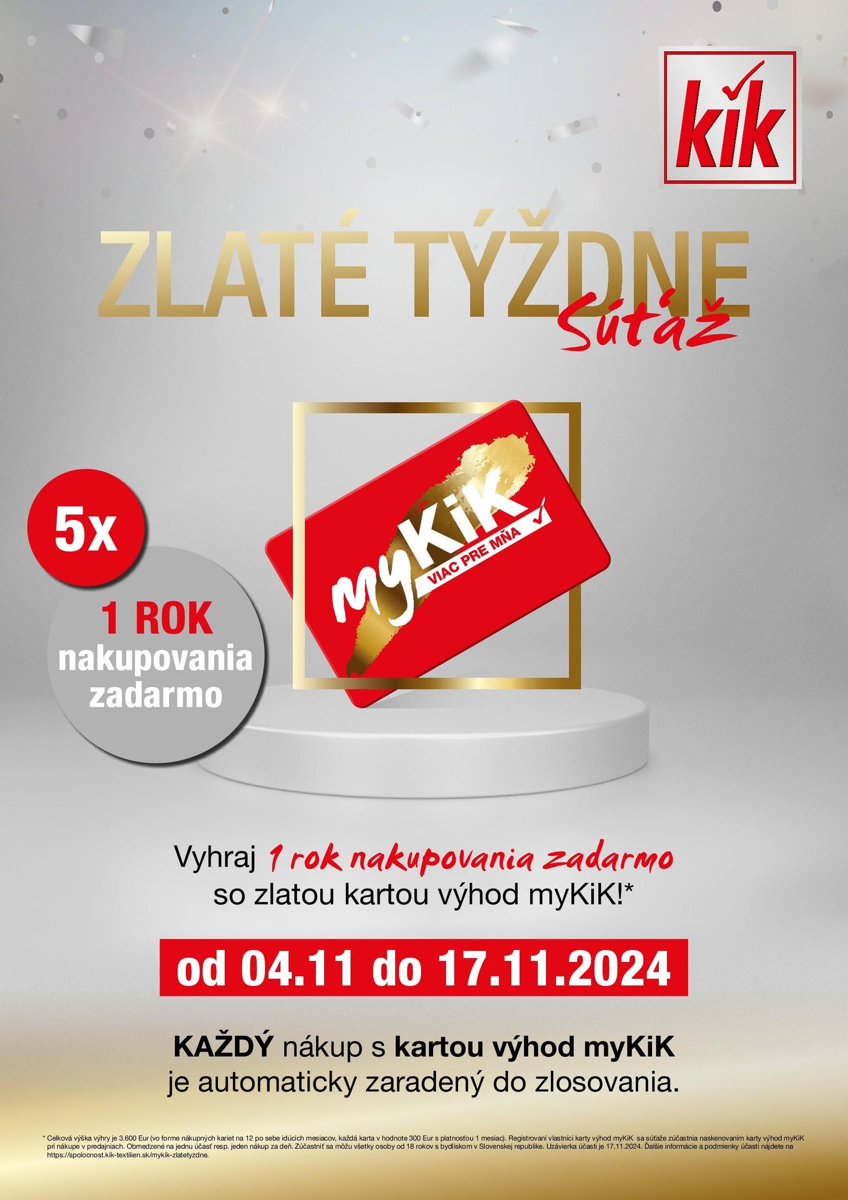 kik - Kik - Zlaté týždne leták platný od 04.11. - 17.11.