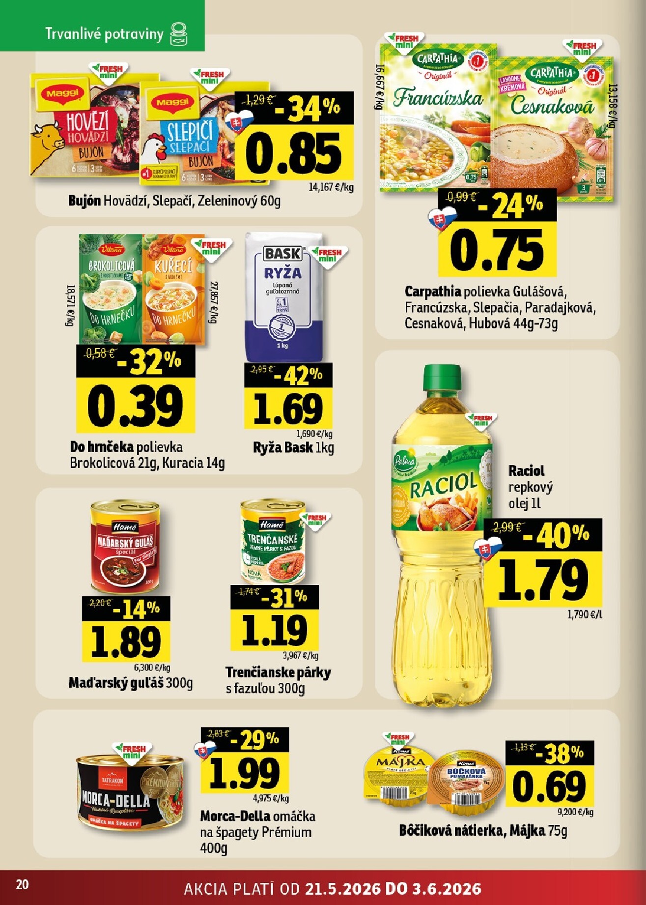 fresh - Nový Fresh - Východné Slovensko leták od štvrtka, 21.05.2026 do stredy, 03.06.2026 - page: 20