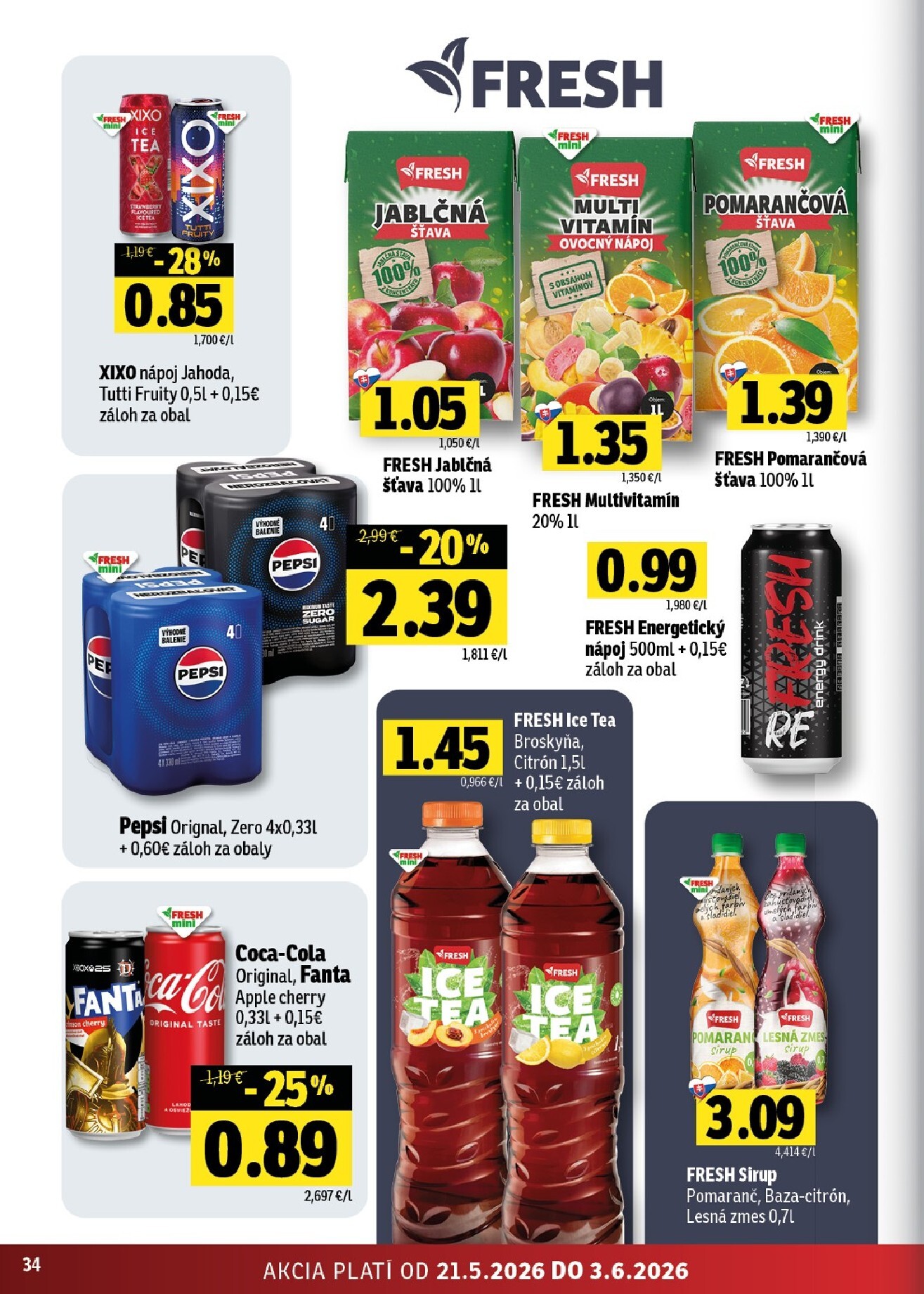 fresh - Nový Fresh - Východné Slovensko leták od štvrtka, 21.05.2026 do stredy, 03.06.2026 - page: 34