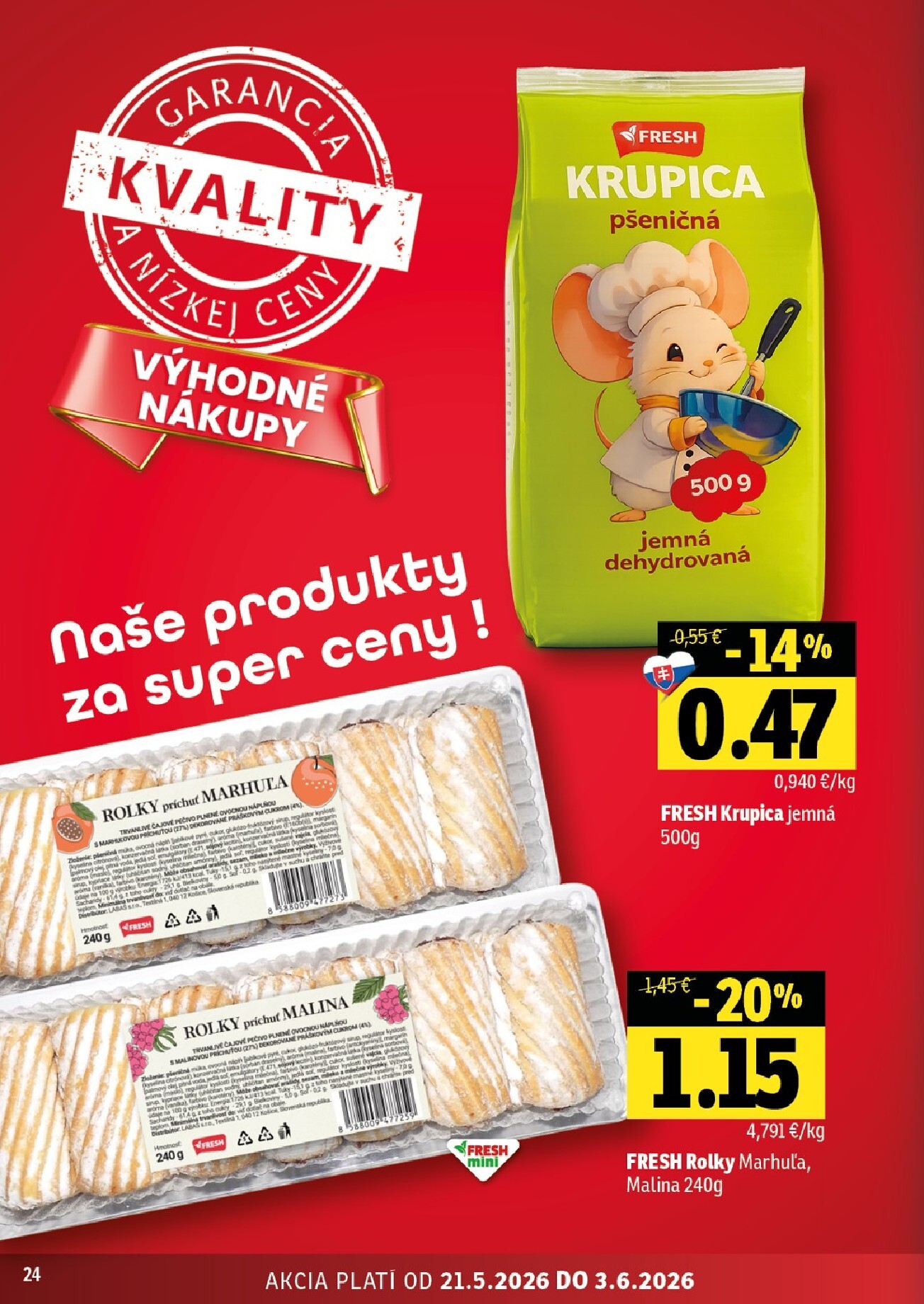 fresh - Nový Fresh - Východné Slovensko leták od štvrtka, 21.05.2026 do stredy, 03.06.2026 - page: 24