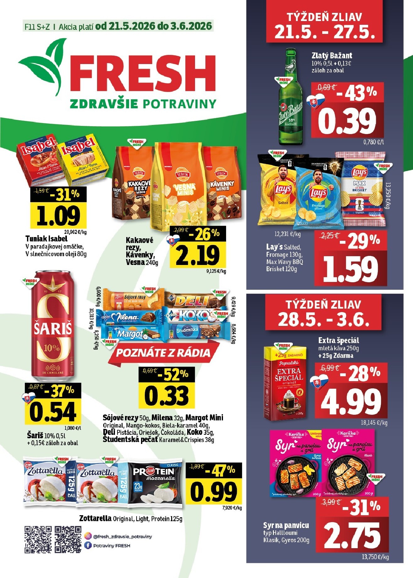 fresh - Nový Fresh - Stredné a západné Slovensko leták od štvrtka, 21.05.2026 do stredy, 03.06.2026