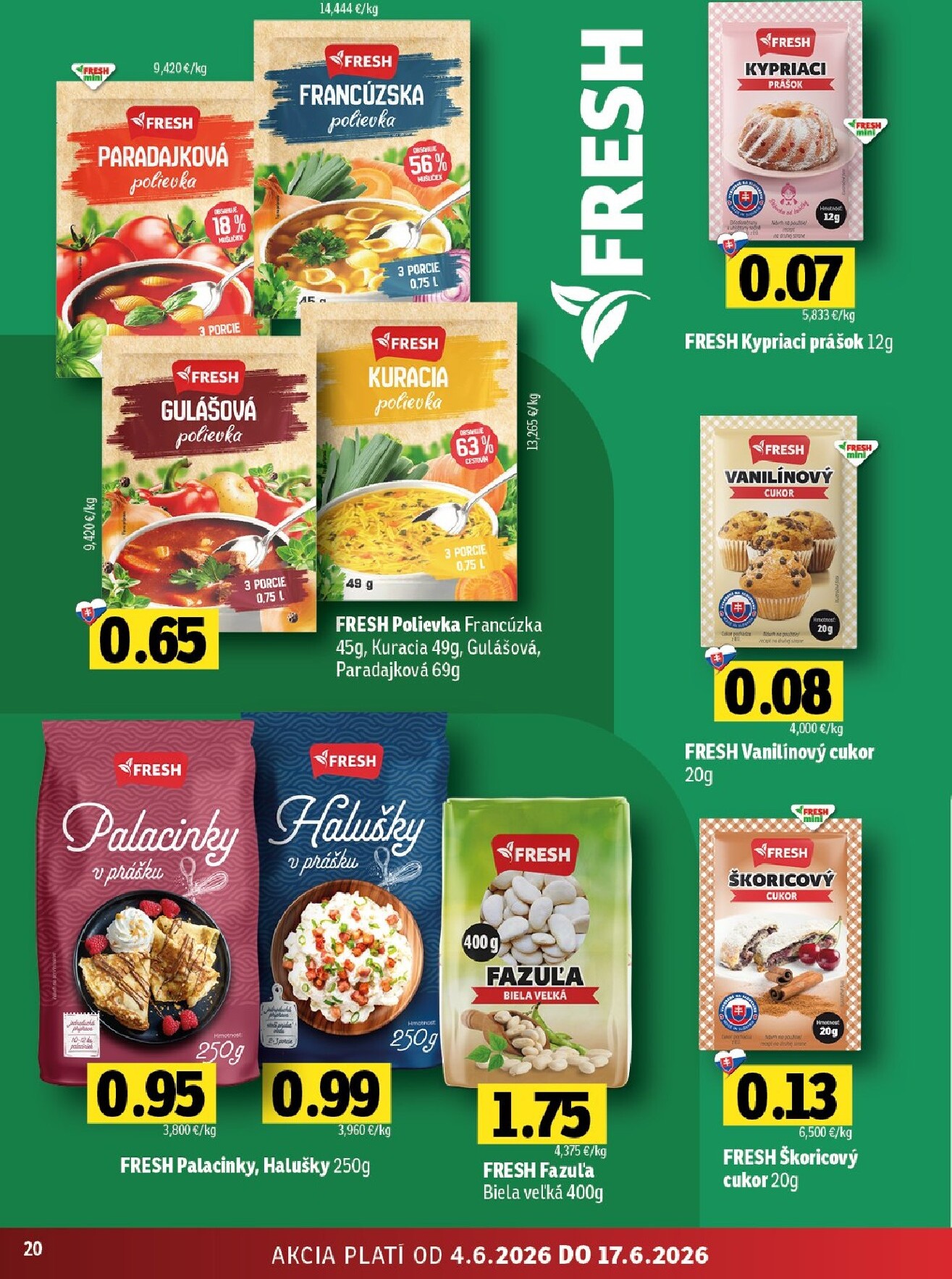 fresh - Nový Fresh - Stredné a západné Slovensko leták od štvrtka, 04.06.2026 do stredy, 17.06.2026 - page: 20