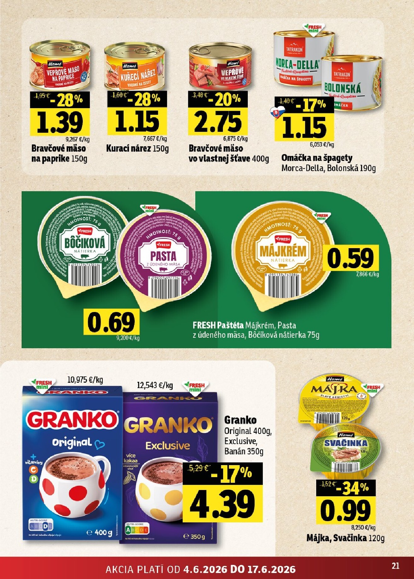 fresh - Nový Fresh - Stredné a západné Slovensko leták od štvrtka, 04.06.2026 do stredy, 17.06.2026 - page: 21