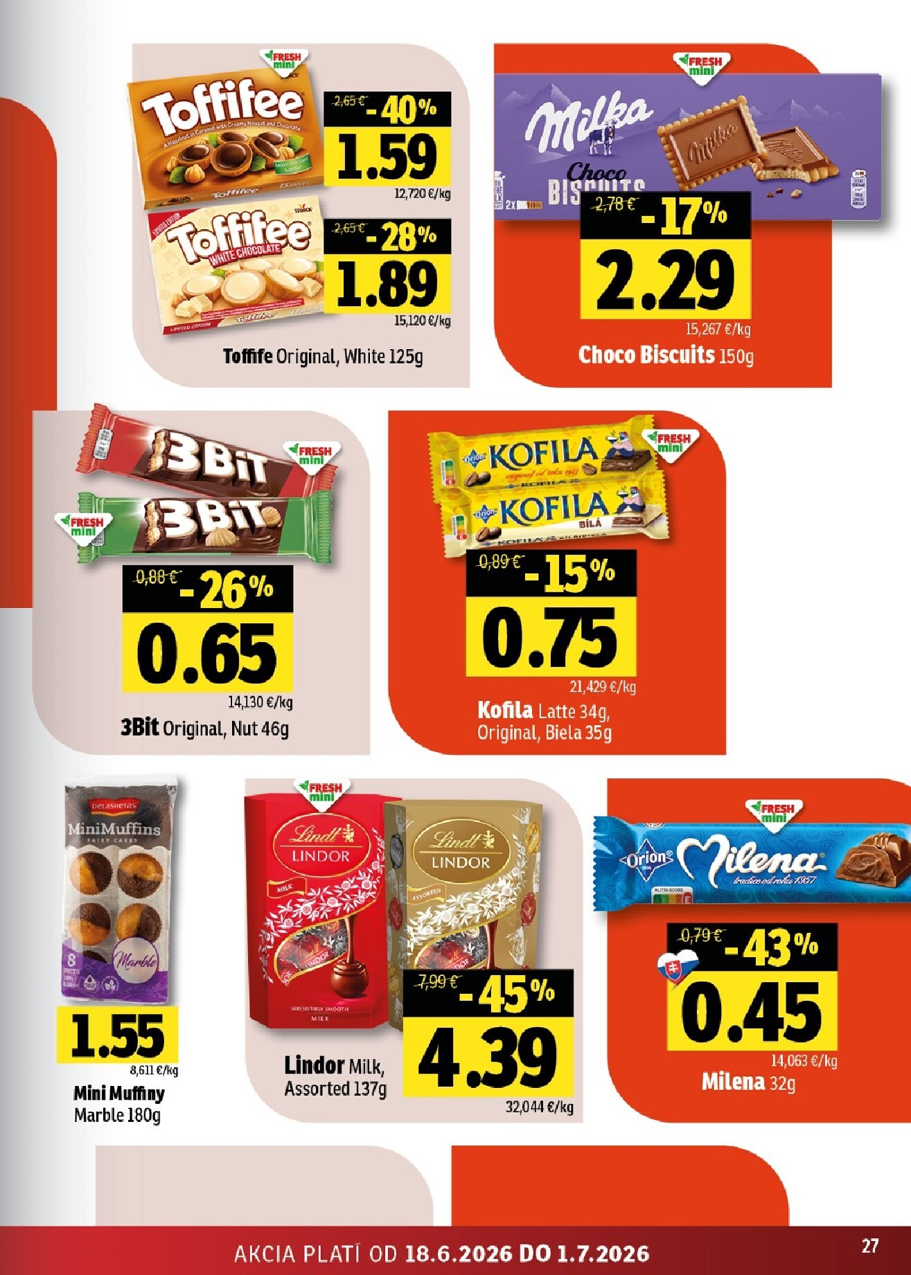 fresh - Nový Fresh - Stredné a západné Slovensko leták od štvrtka, 18.06.2026 do stredy, 01.07.2026 - page: 27