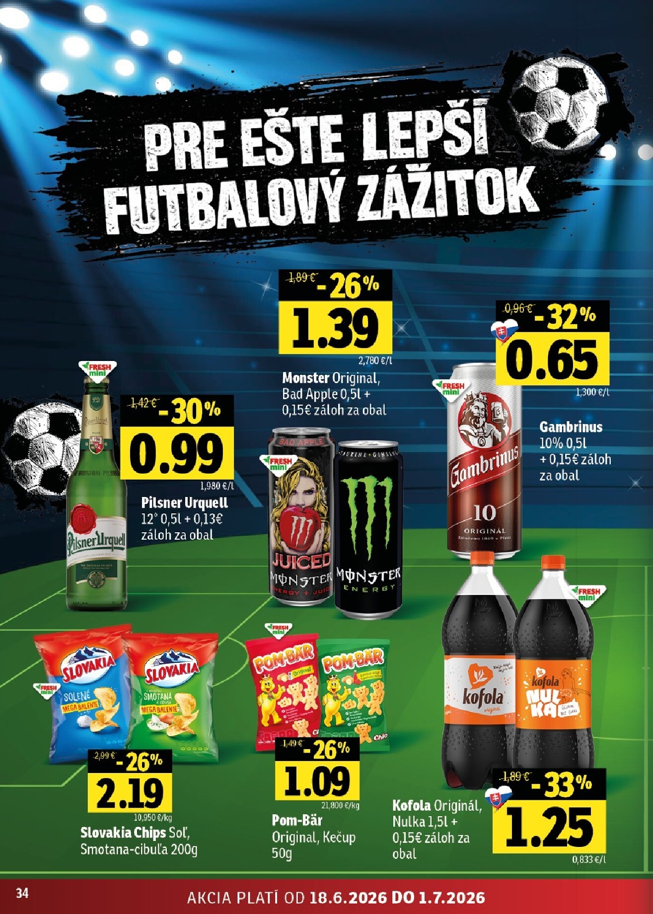 fresh - Nový Fresh - Stredné a západné Slovensko leták od štvrtka, 18.06.2026 do stredy, 01.07.2026 - page: 34