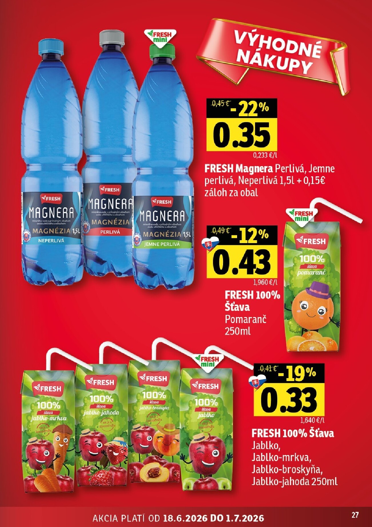 fresh - Nový Fresh - Východné Slovensko leták od štvrtka, 18.06.2026 do stredy, 01.07.2026 - page: 27