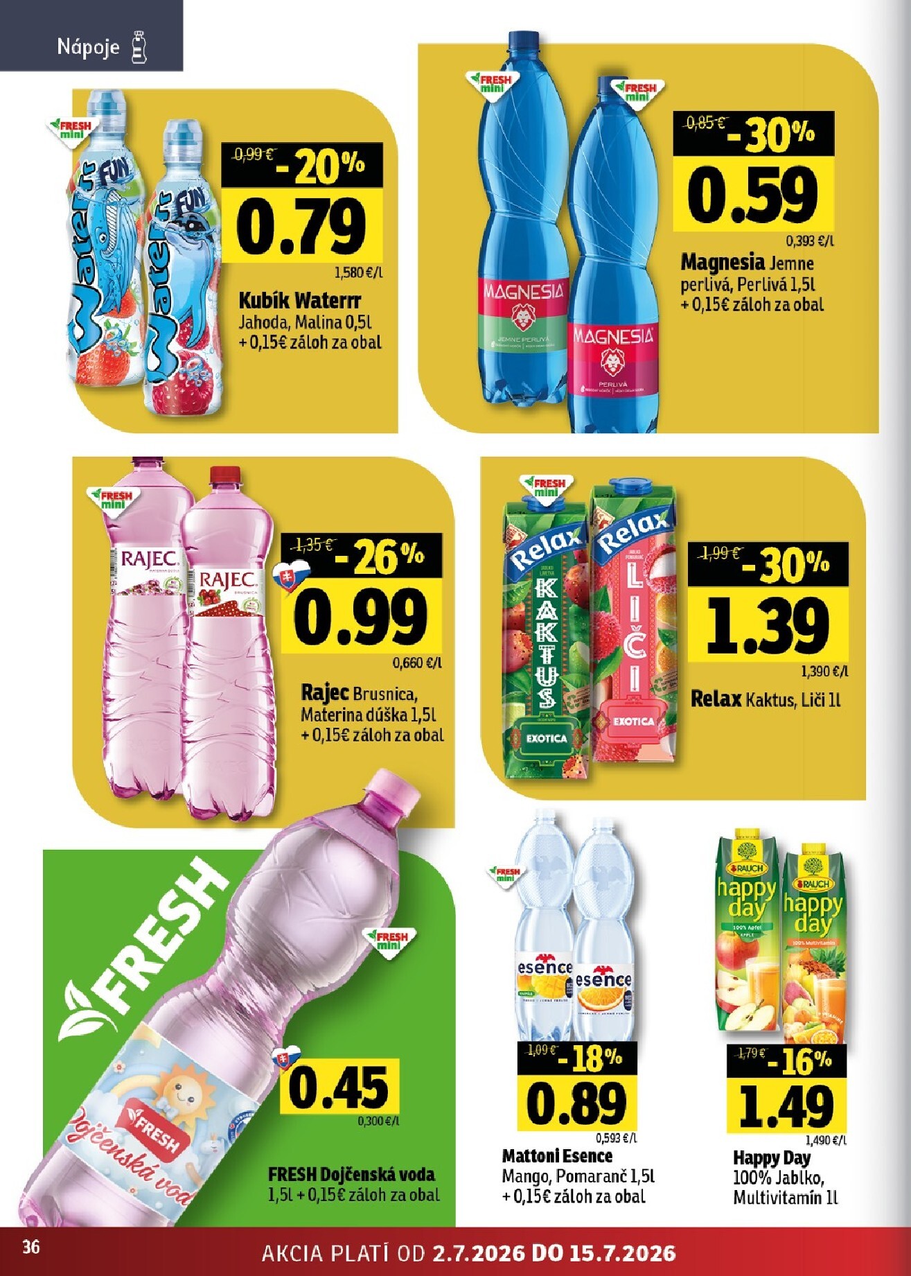 fresh - Nový Fresh - Stredné a západné Slovensko leták od štvrtka, 02.07.2026 do stredy, 15.07.2026 - page: 36