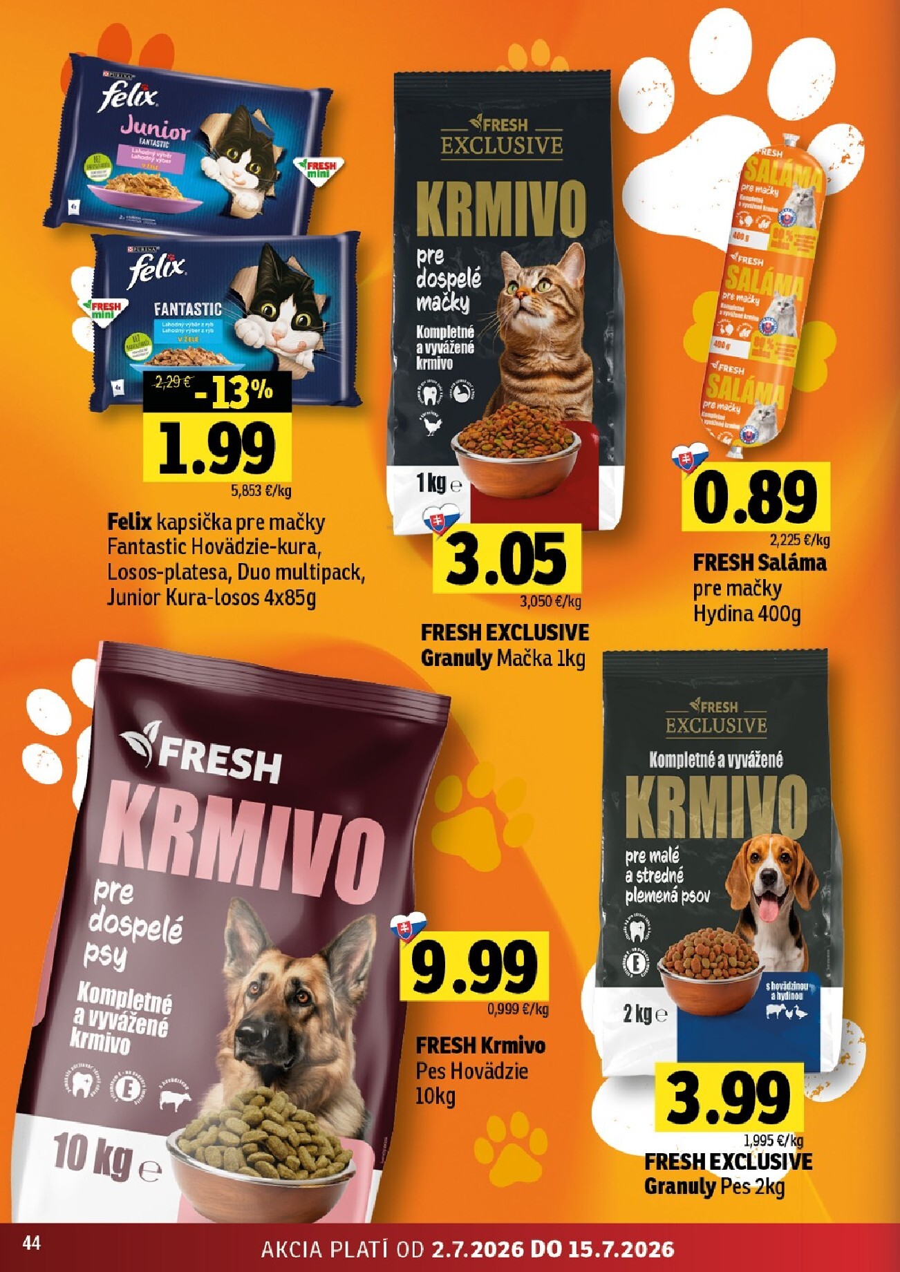 fresh - Nový Fresh - Stredné a západné Slovensko leták od štvrtka, 02.07.2026 do stredy, 15.07.2026 - page: 44