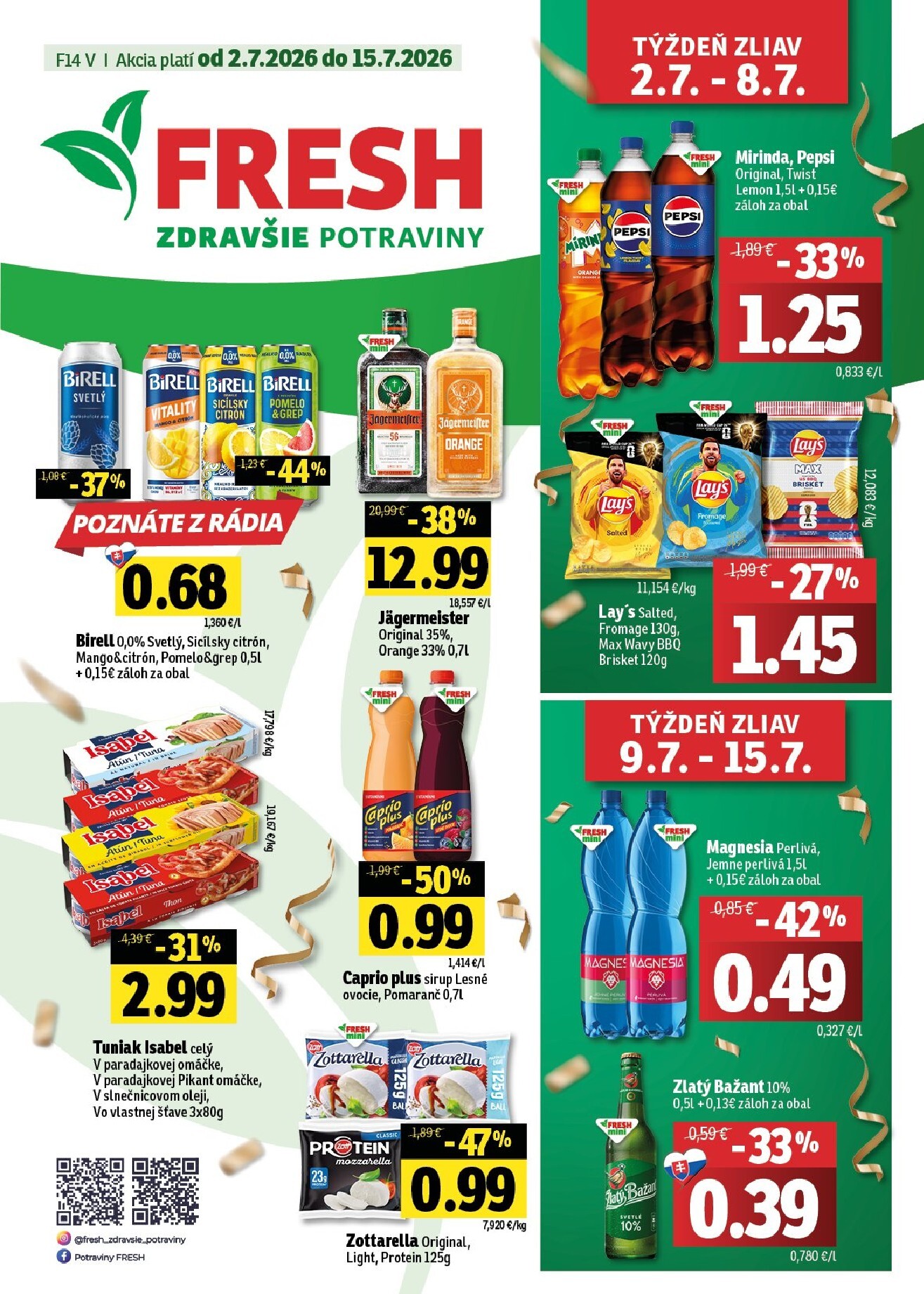fresh - Nový Fresh - Východné Slovensko leták od štvrtka, 02.07.2026 do stredy, 15.07.2026
