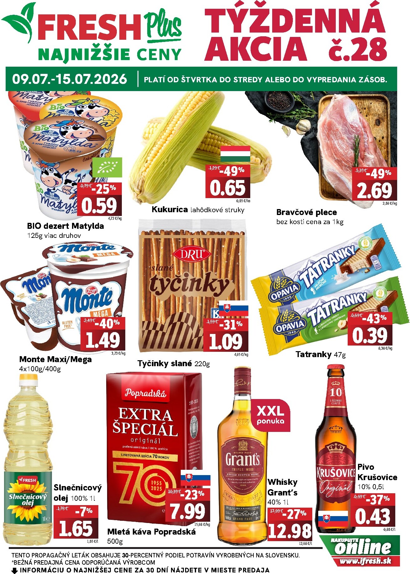 fresh - Aktuálny Fresh Plus leták od štvrtka, 09.07.2026 do stredy, 15.07.2026 - page: 1