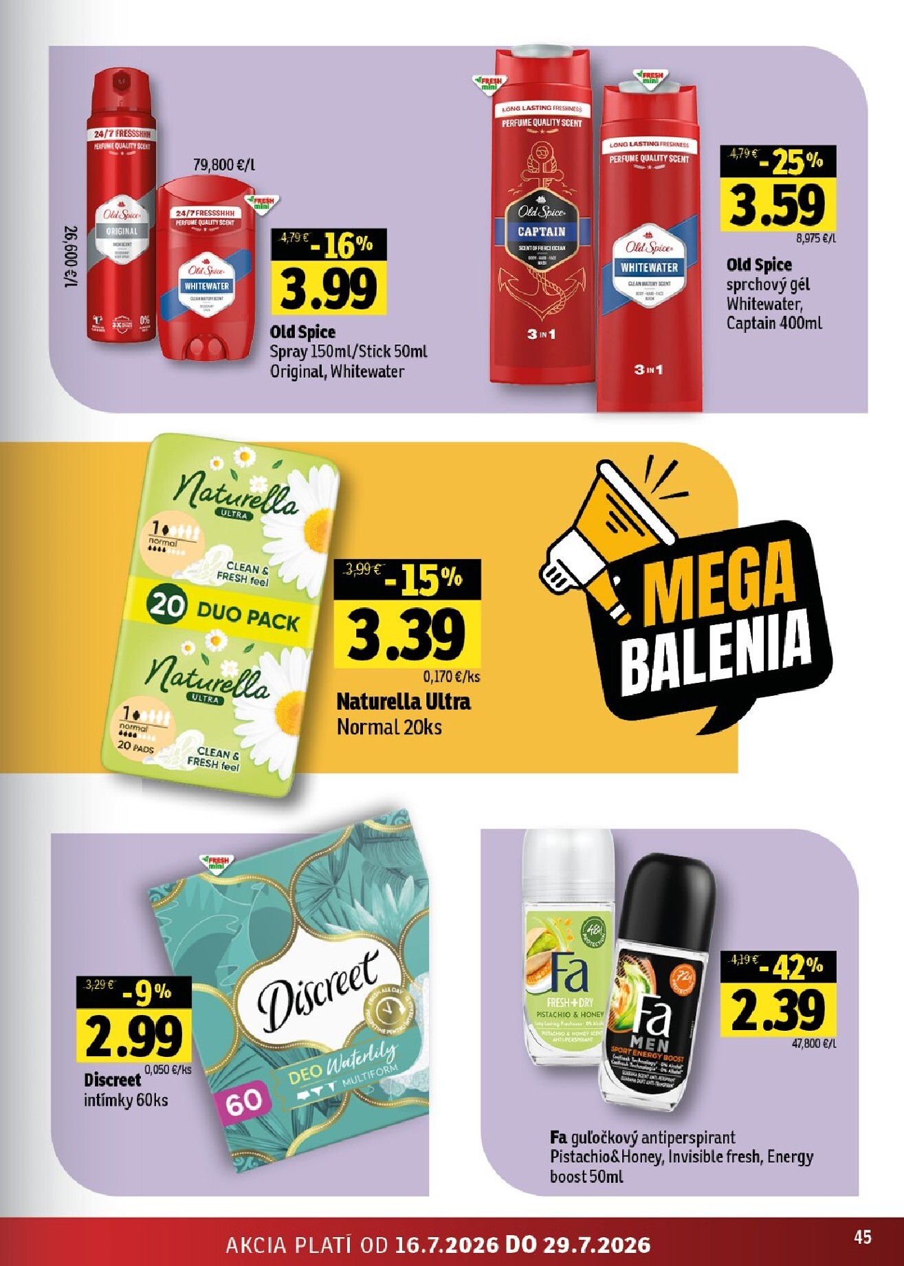 fresh - Nový Fresh - Východné Slovensko leták od štvrtka, 16.07.2026 do stredy, 29.07.2026 - page: 45