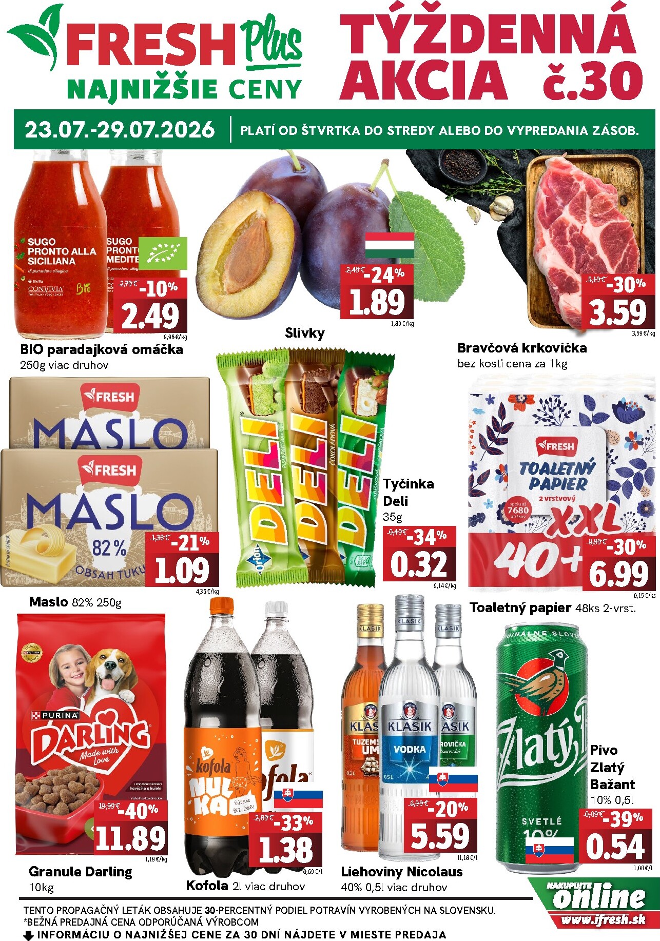 fresh - Aktuálny Fresh leták od štvrtka, 23.07.2026 do stredy, 29.07.2026