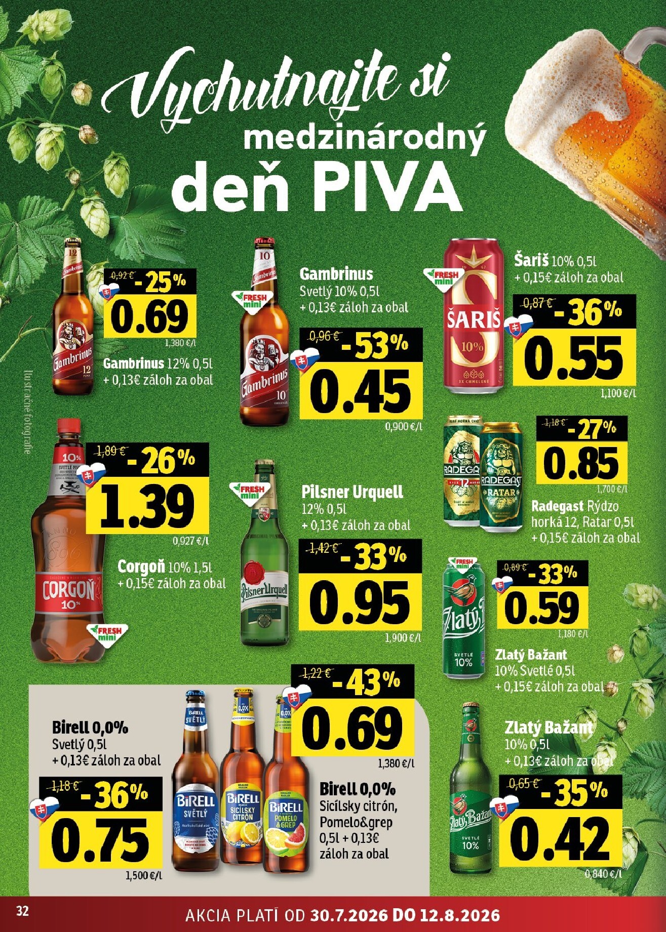 fresh - Nový Fresh - Stredné a západné Slovensko leták od štvrtka, 30.07.2026 do stredy, 12.08.2026 - page: 32